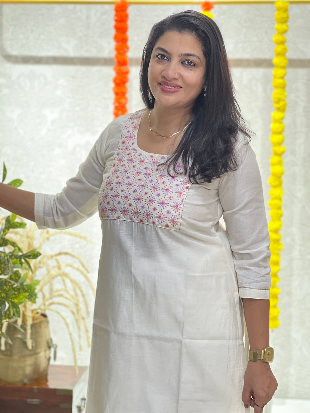 Embroidery With Sequence Detailed Banarasi Chanderi Kurta Material | DN756