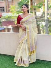 Point Embroidery Design Tissue Saree | GAT164