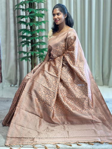 Floral Jaal Patterned Semi Silk Saree | HT146