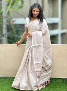 Pink Zari Tissue Saree | GAT196