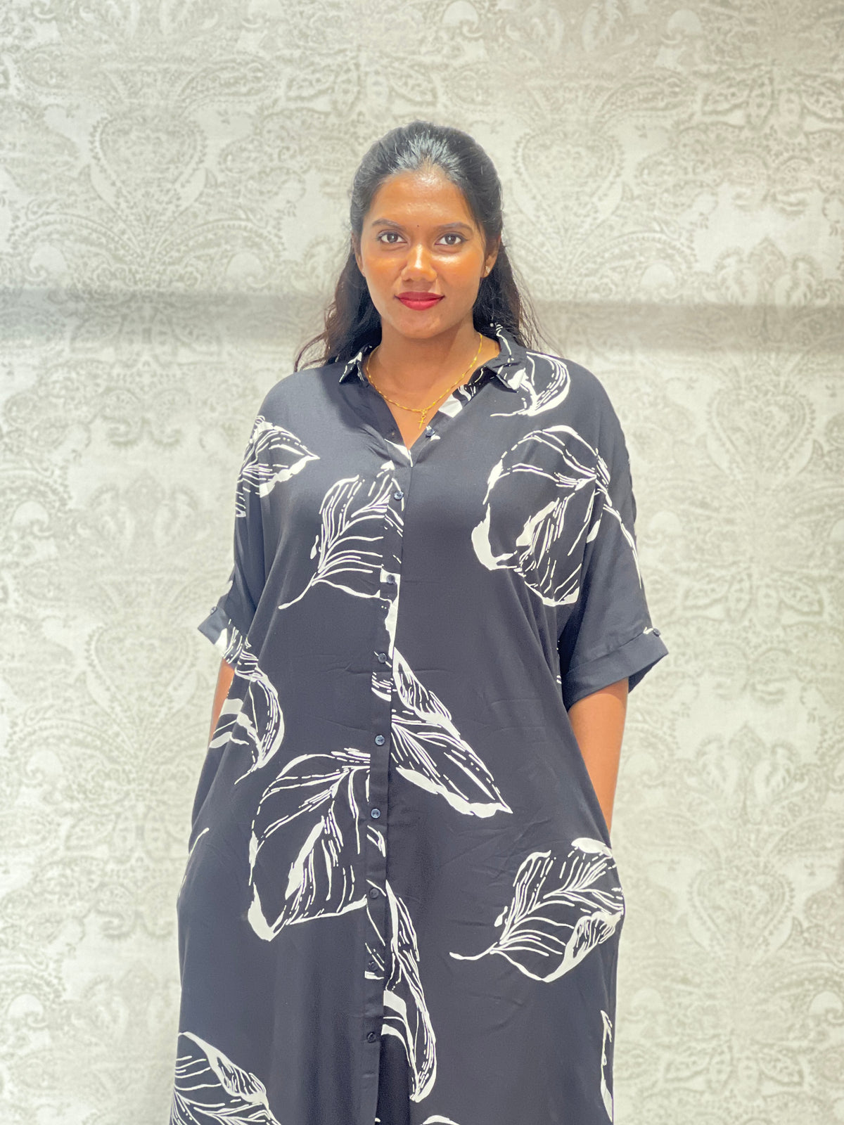 Leaf Pattern Rayon Kurta | VS144