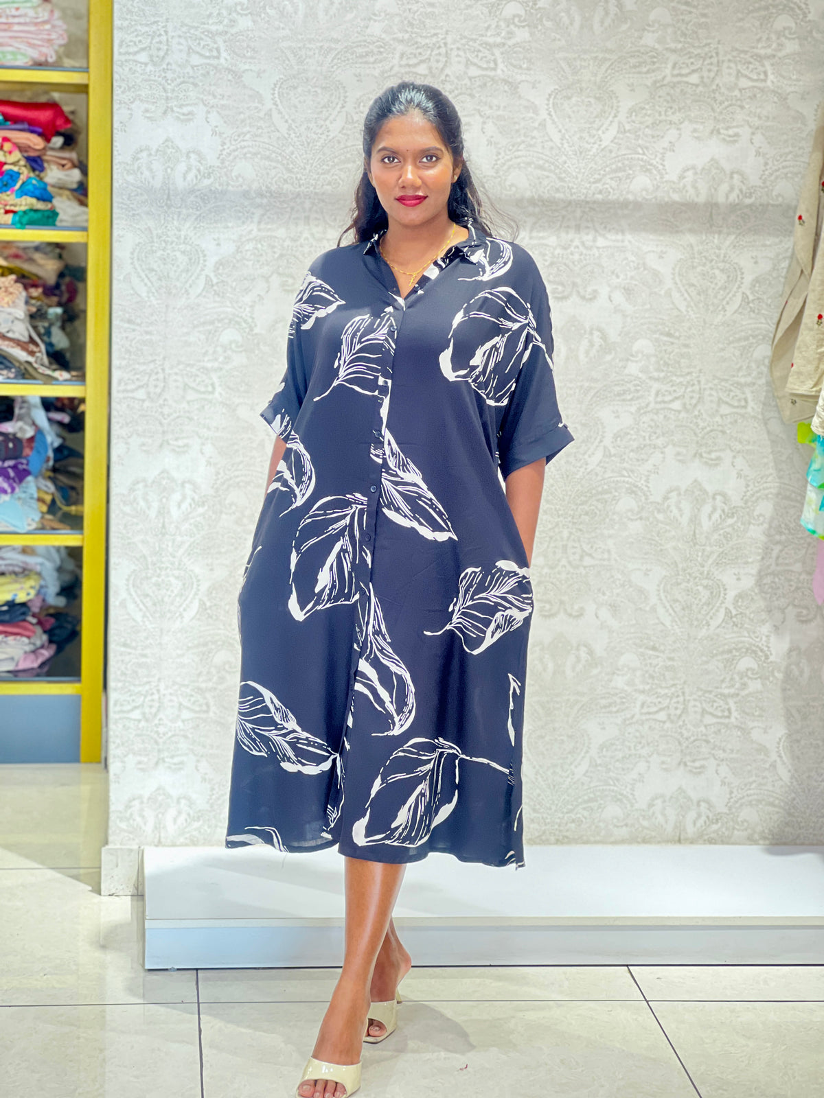 Leaf Pattern Rayon Kurta | VS144