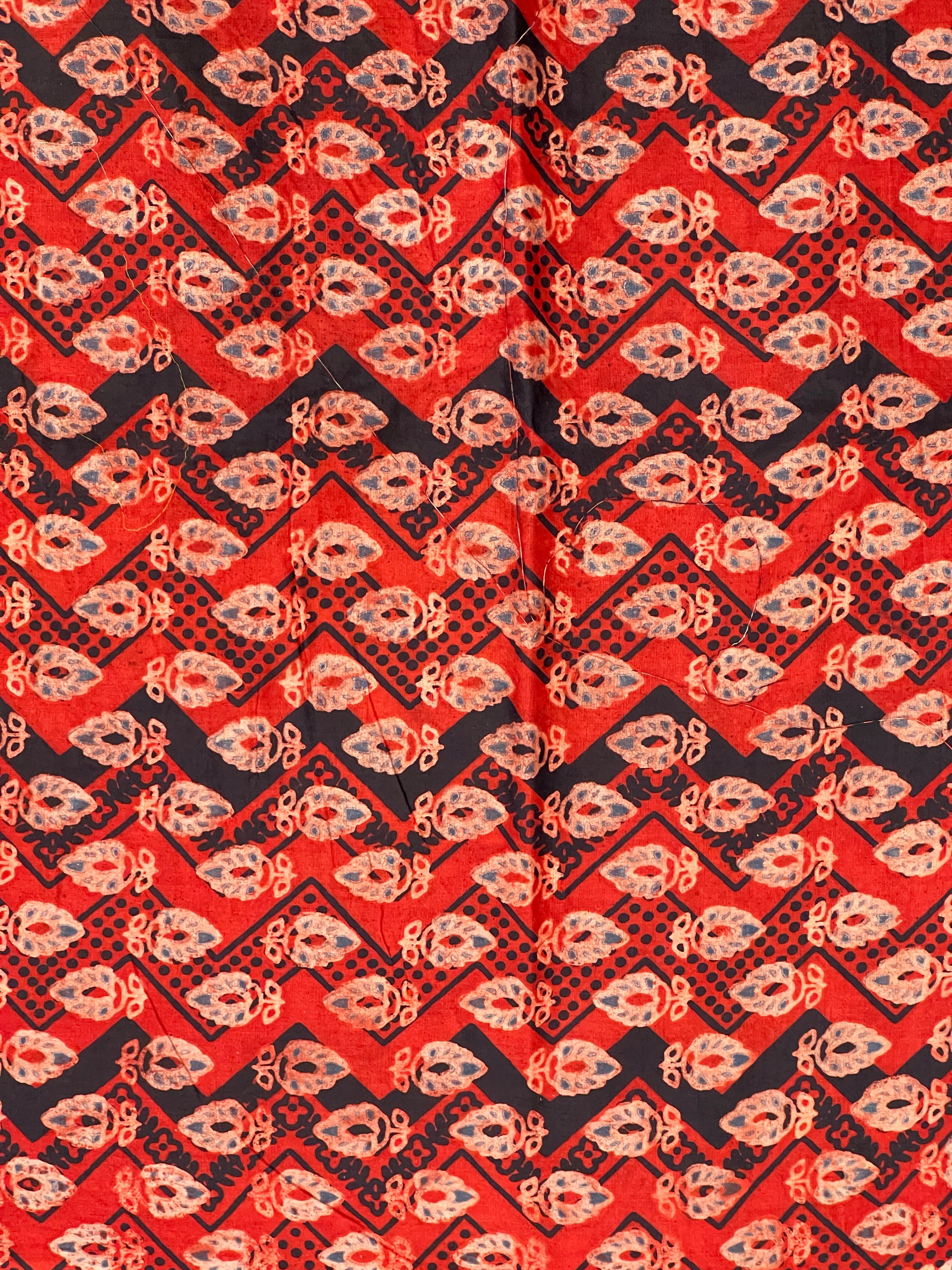 Ajrakh Pattern Printed Cotton Saree | VFC626