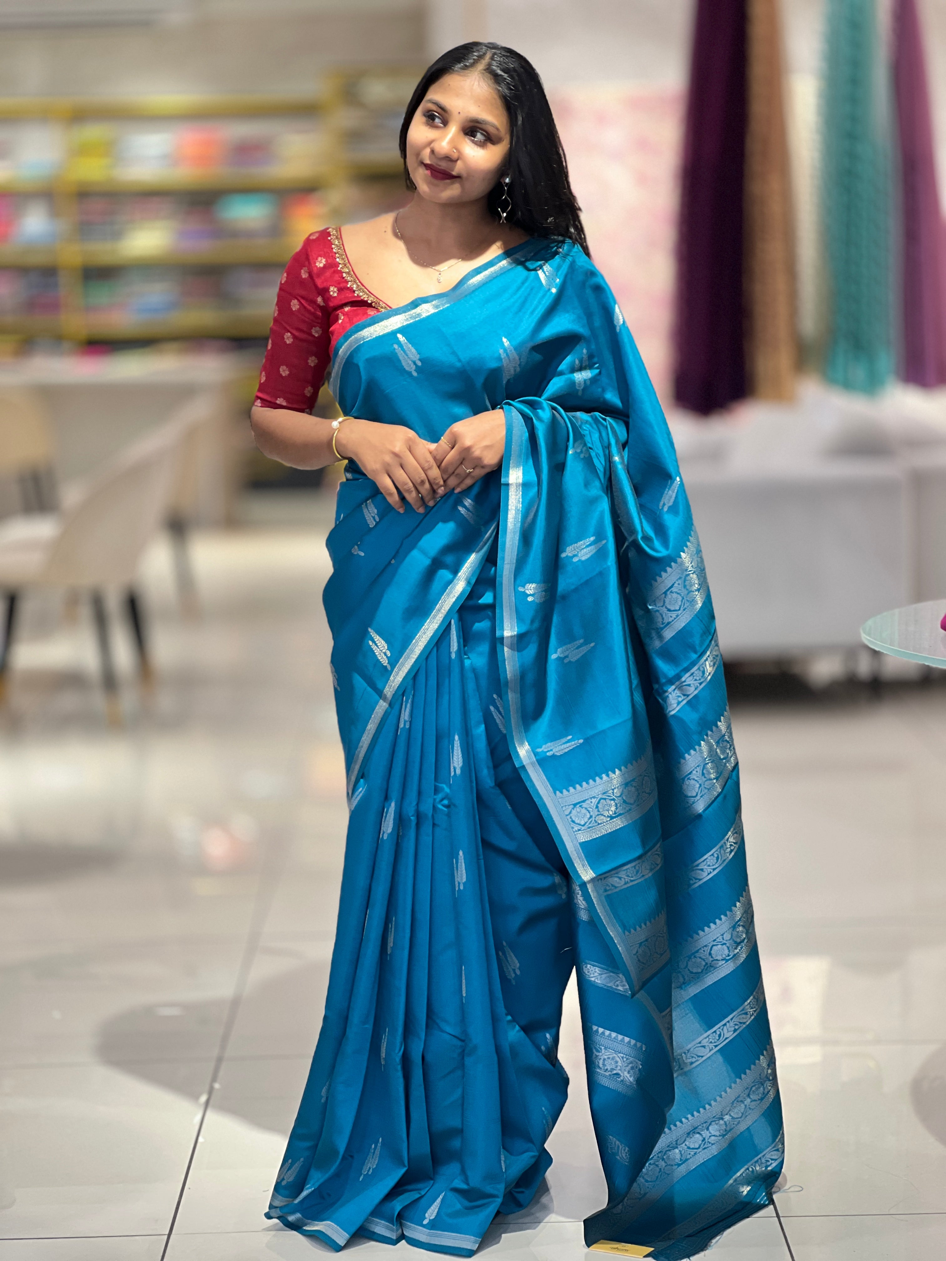 Zari Weaved Semi Silk Saree | KAC233