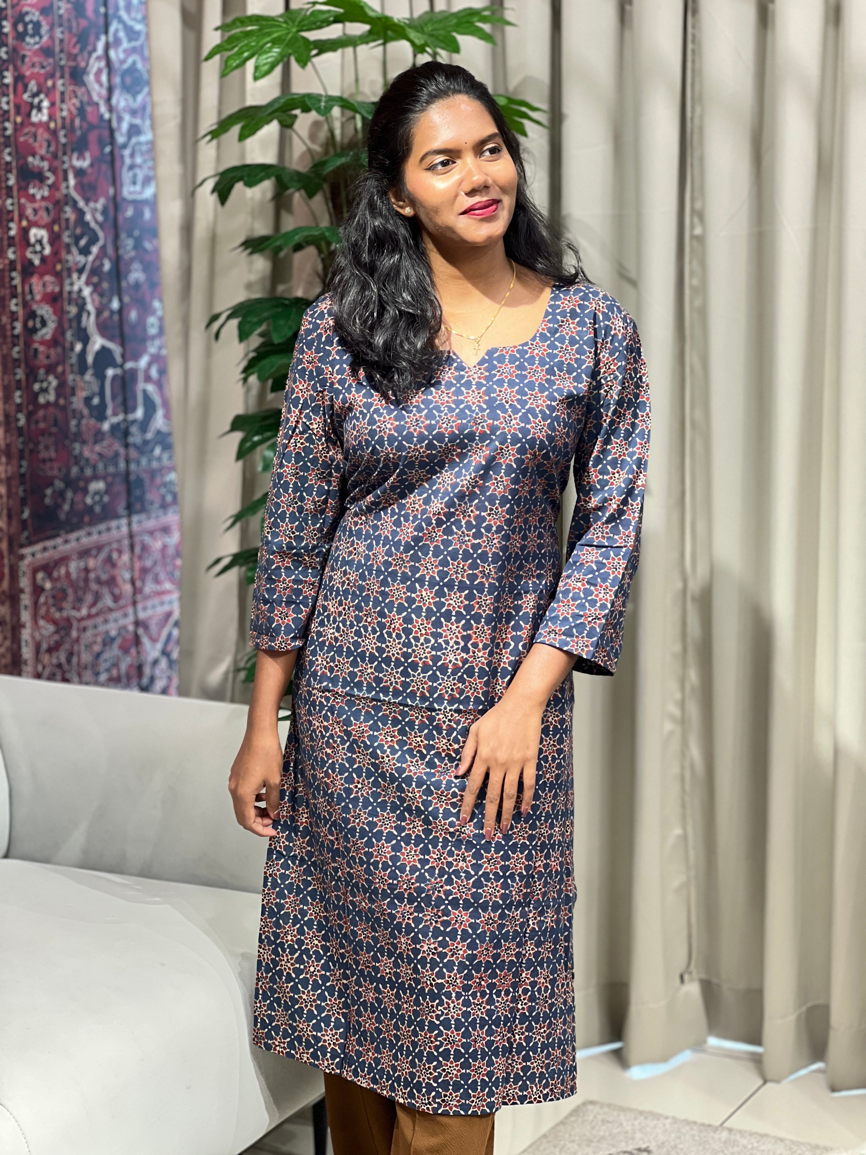 Printed Cotton Kurta | DNT948
