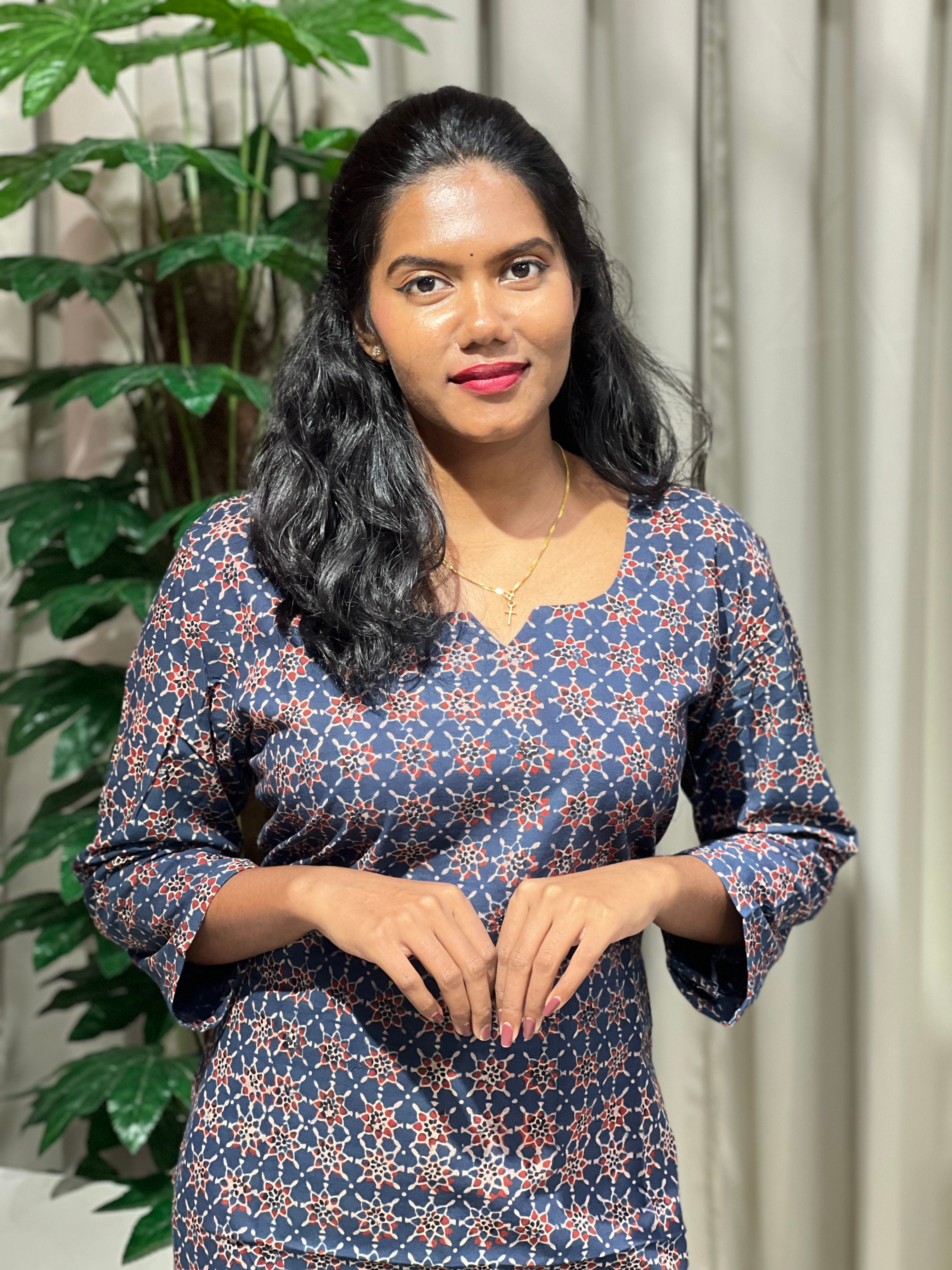 Printed Cotton Kurta | DNT948