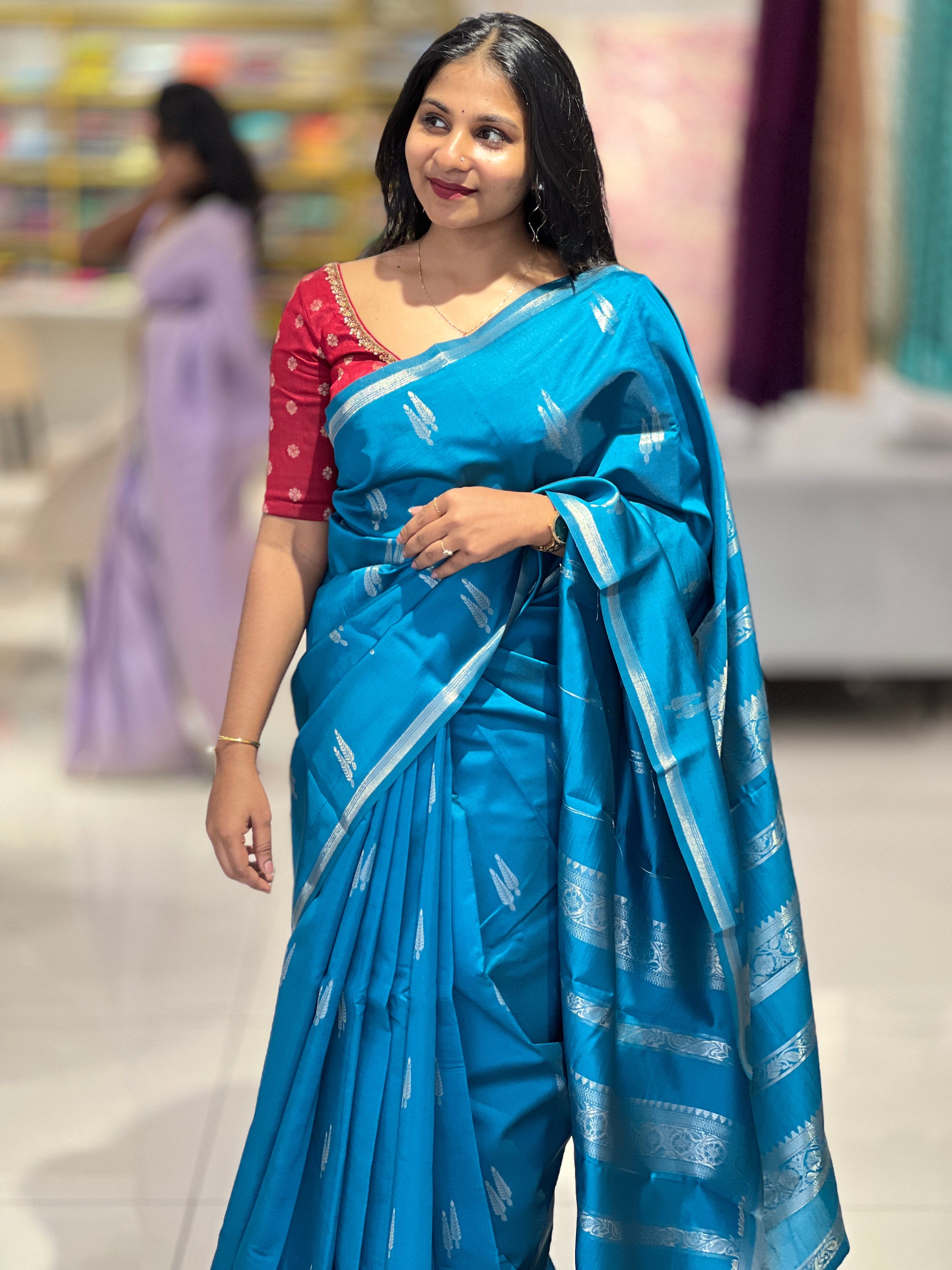 Zari Weaved Semi Silk Saree | KAC233