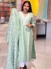 Floral Embroidery Semi Silk Kurta Set | YAS165