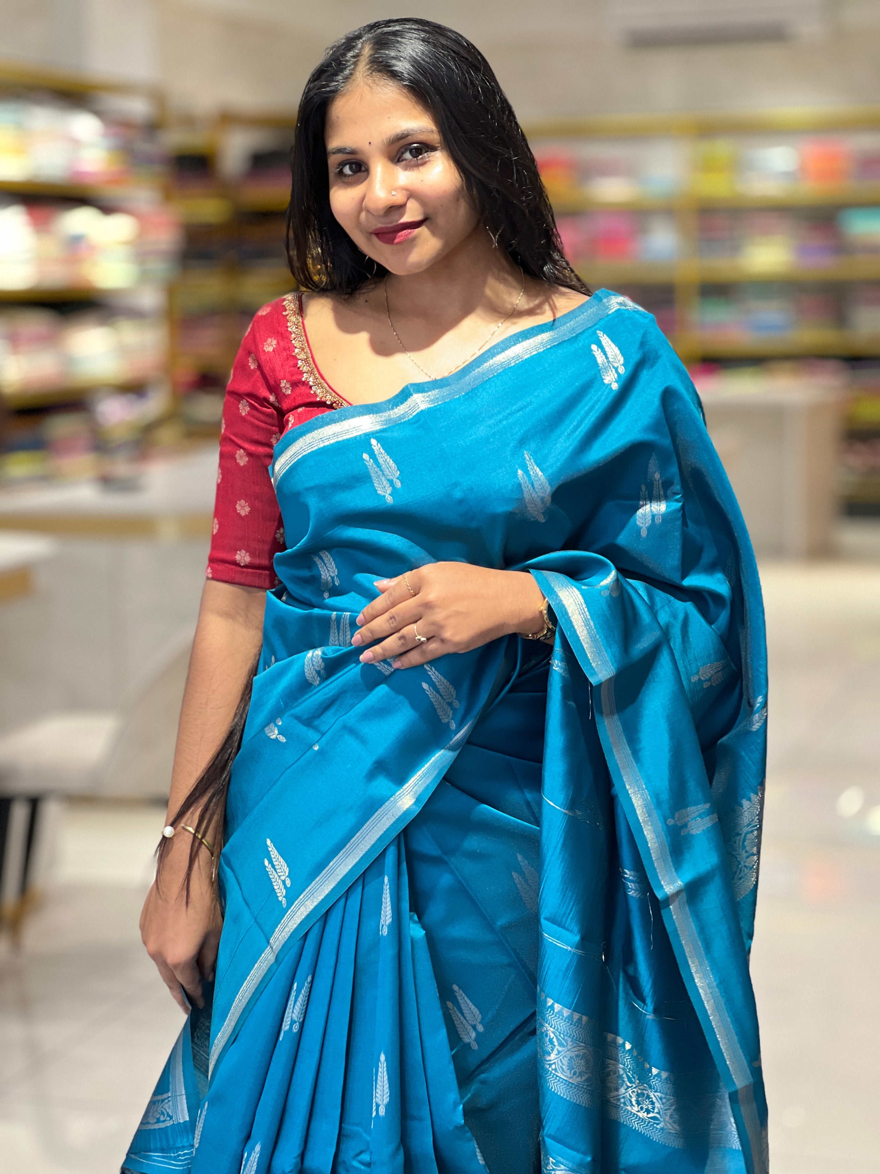 Zari Weaved Semi Silk Saree | KAC233