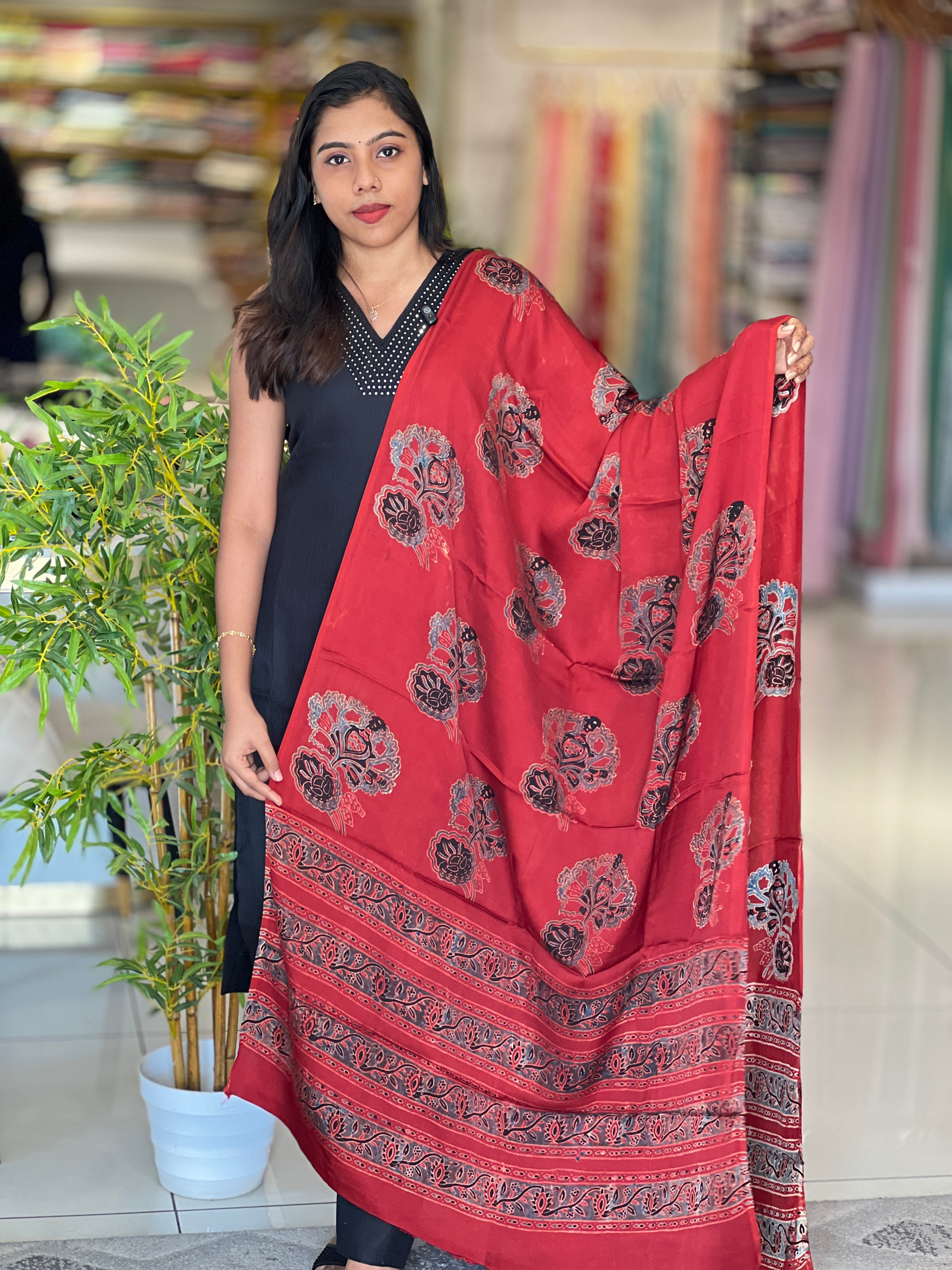 Floral Printed Pattern Modal Dupatta | VFC617