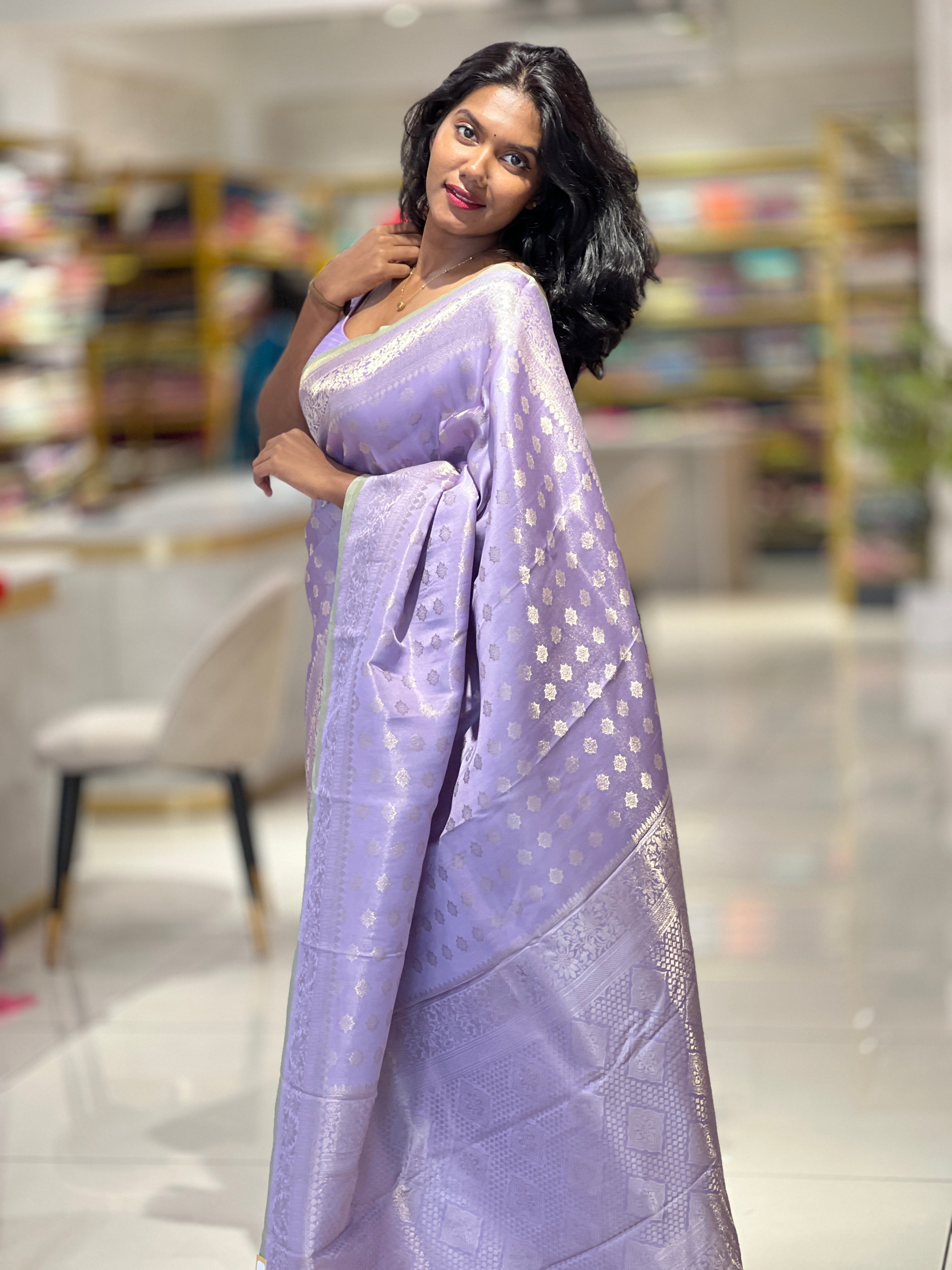 Zari Weaved Brocade Patterned Semi Silk Saree | KAC213