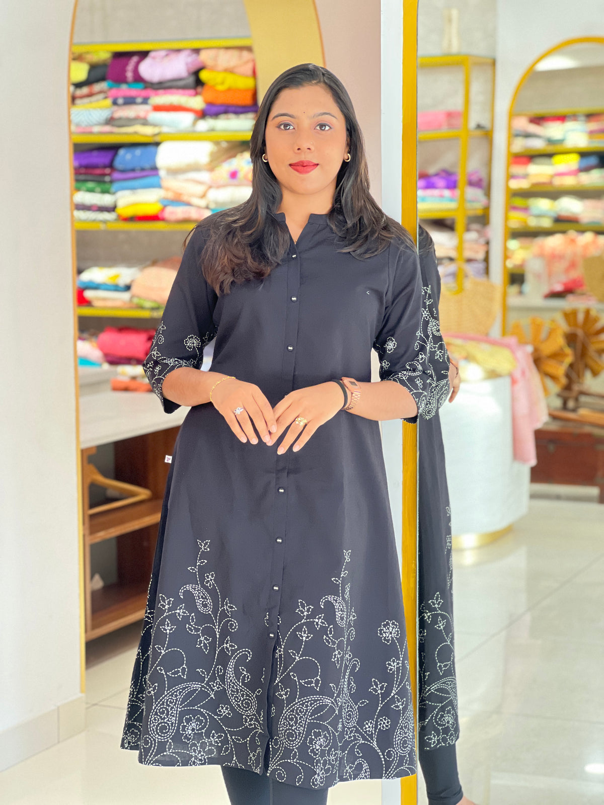 Printed Slub Cotton Kurta | VS147