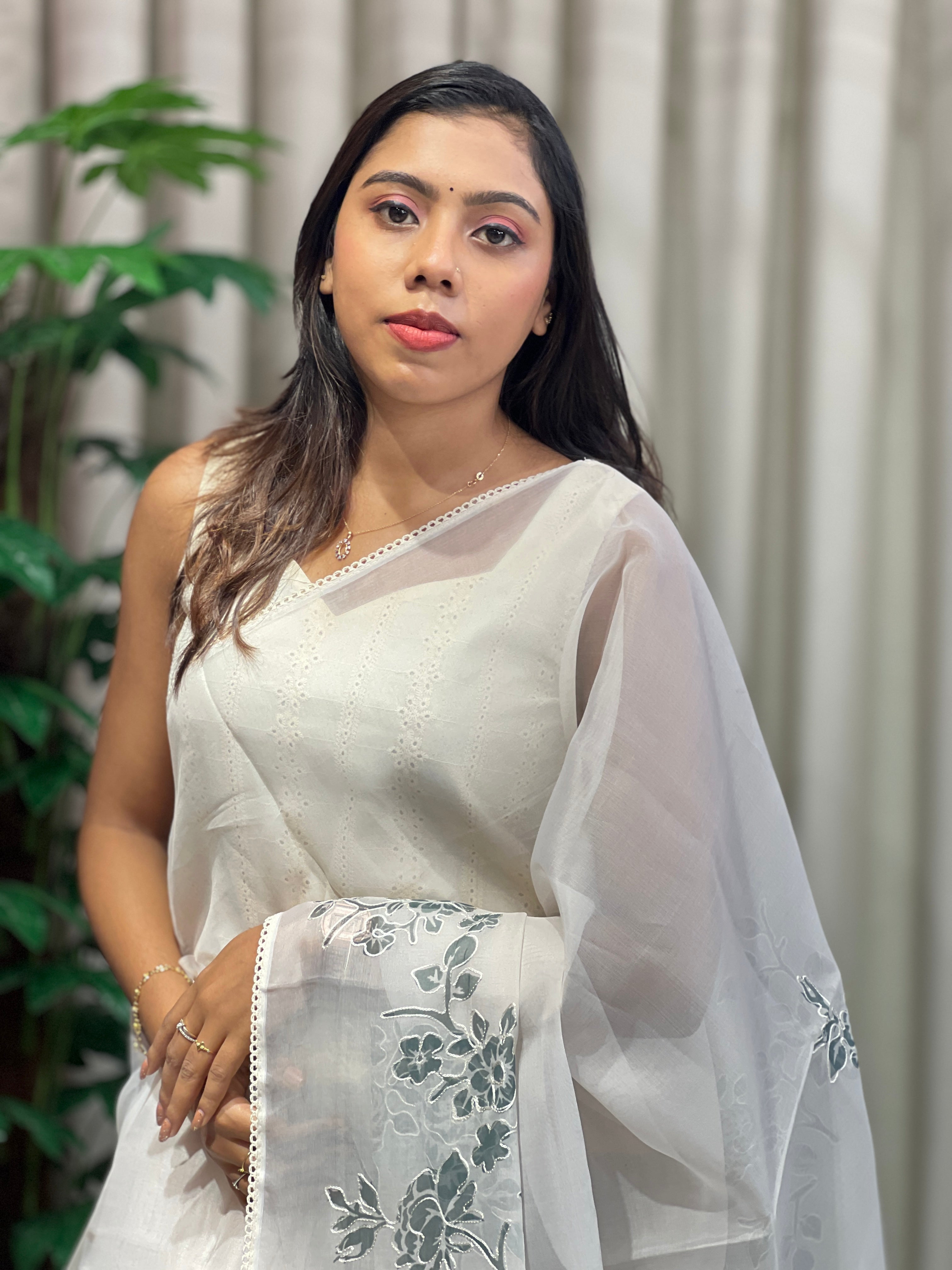 Floral Digital Printed Organza Saree | PKS122