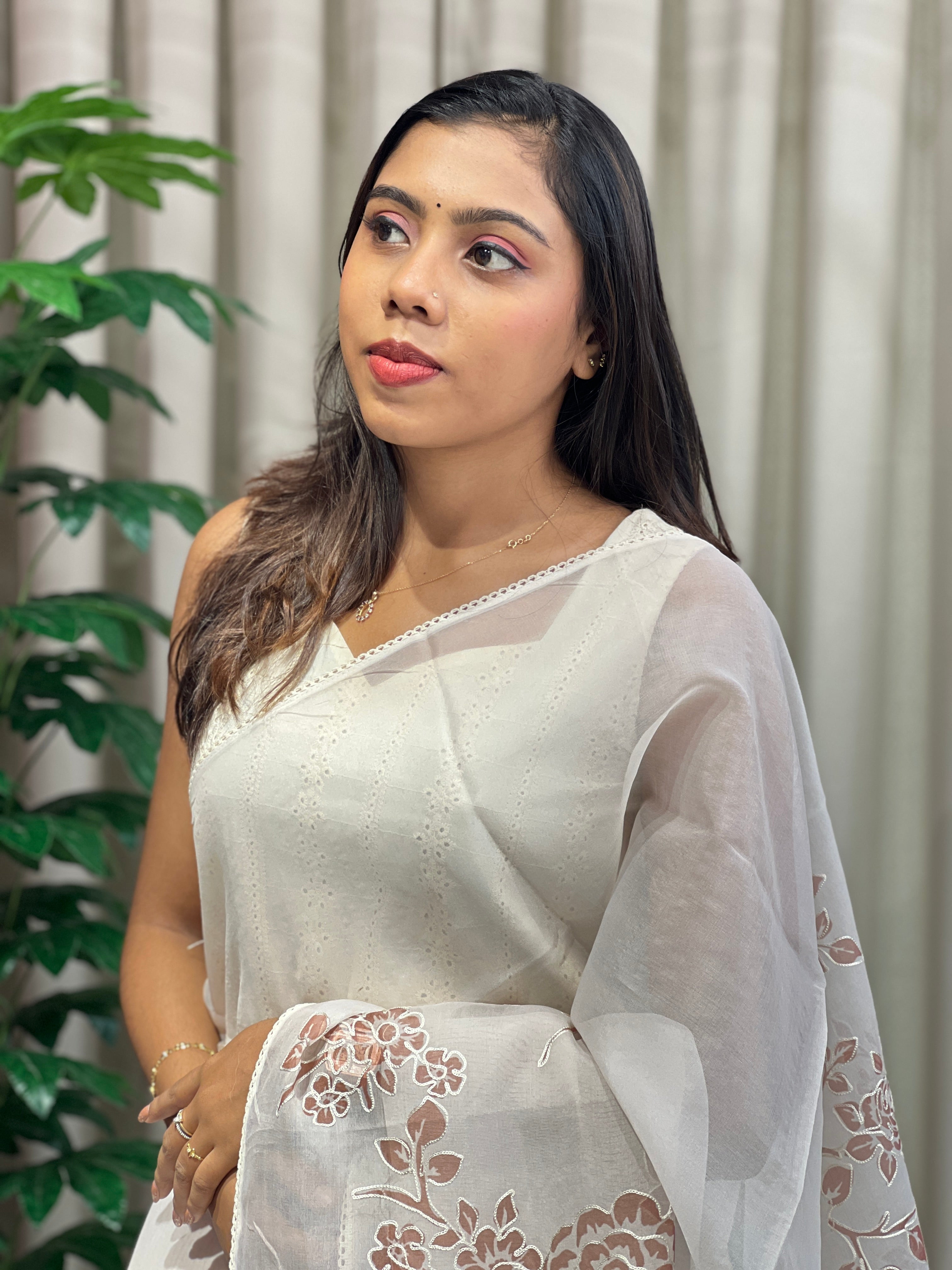 Floral Digital Printed Organza Saree | PKS121