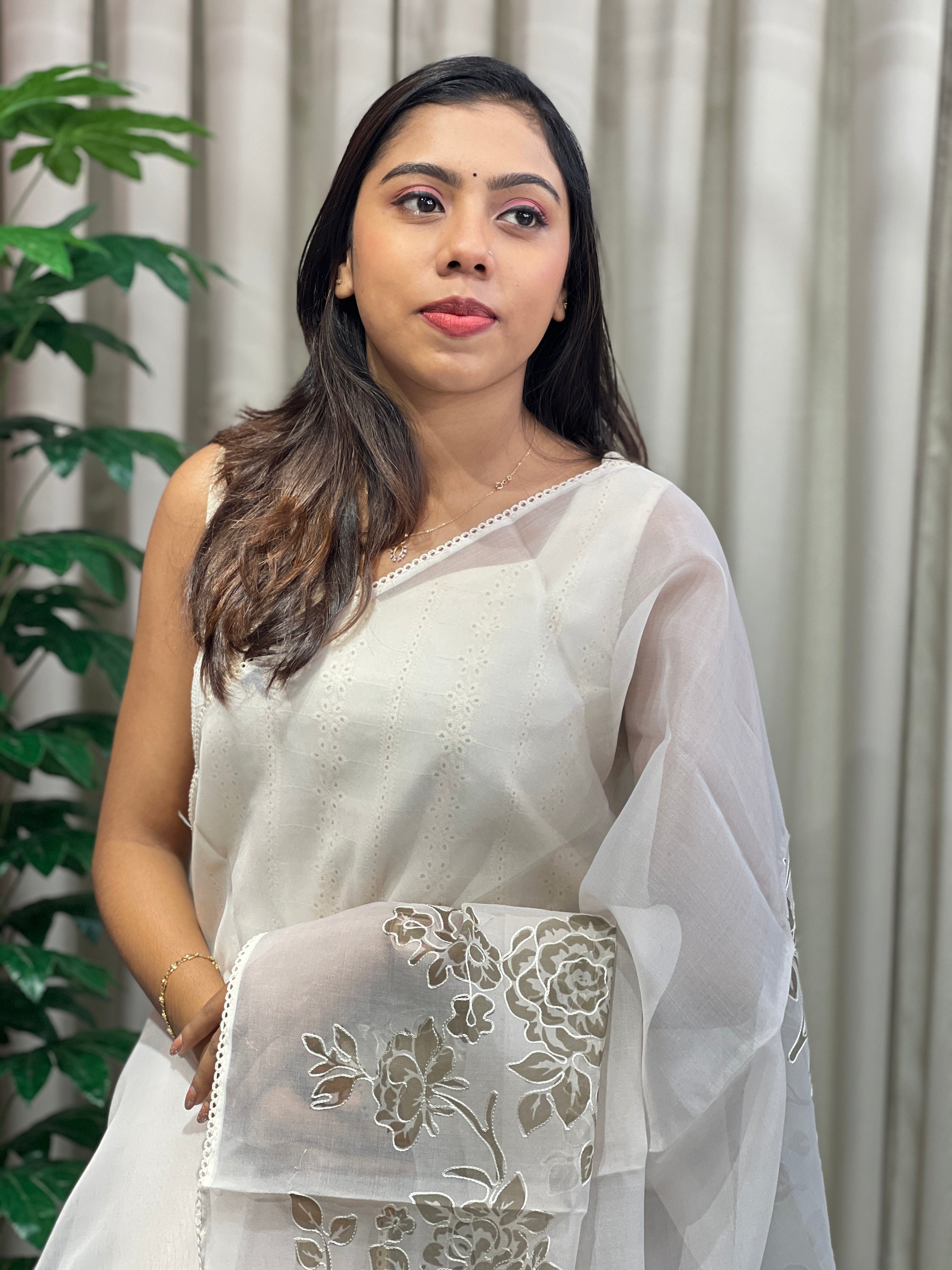 Floral Digital Printed Organza Saree | PKS119