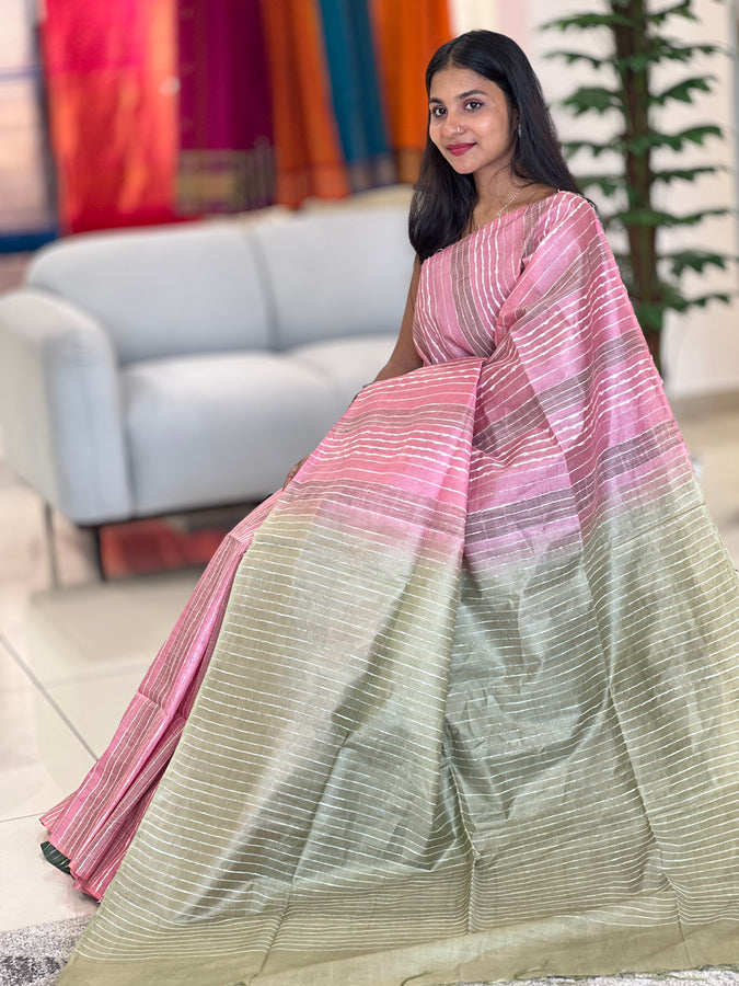 Kesiya Weaved Bhagalpuri Linen Saree | DLS258