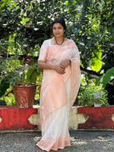 Computerized Machine Embroidered  Viscose Organza Saree | TOT136