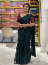 Stone Work Scallop Pattern Shimmer Organza Saree | SBP401