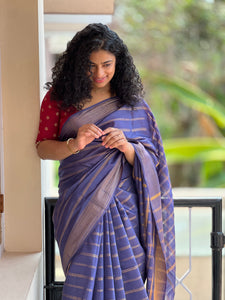 Mangalgiri Weaved Bhagalpuri Linen Saree | SK305