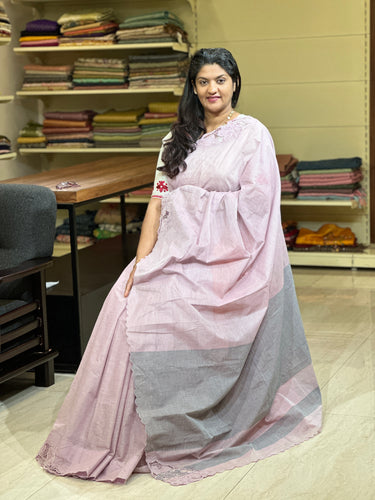Placement Cutwork Detailed Cotton Saree (Without Blouse) | TC317