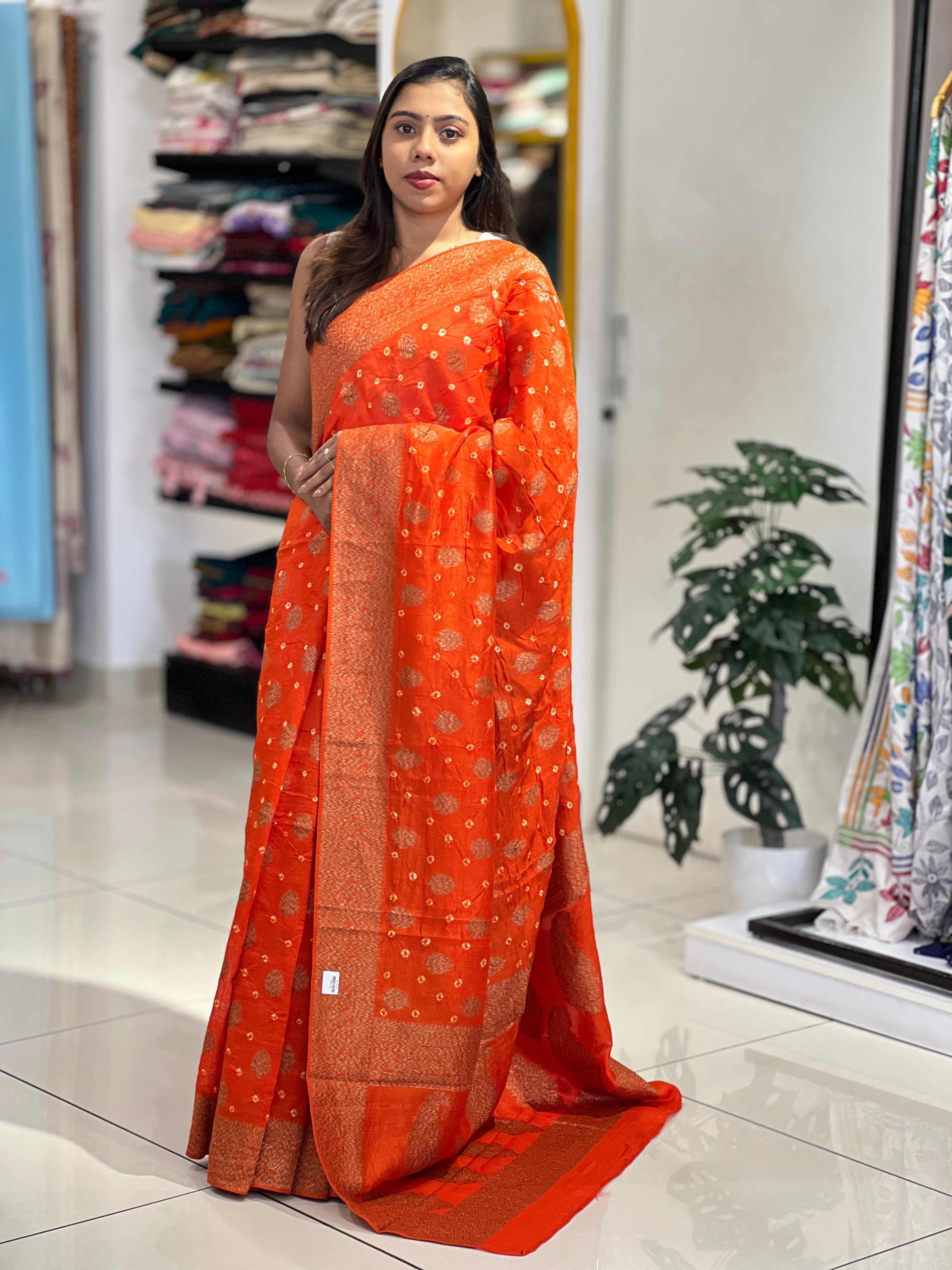 Banarasi & Bandhani Detailed Semi Tussar Saree | YNG1126