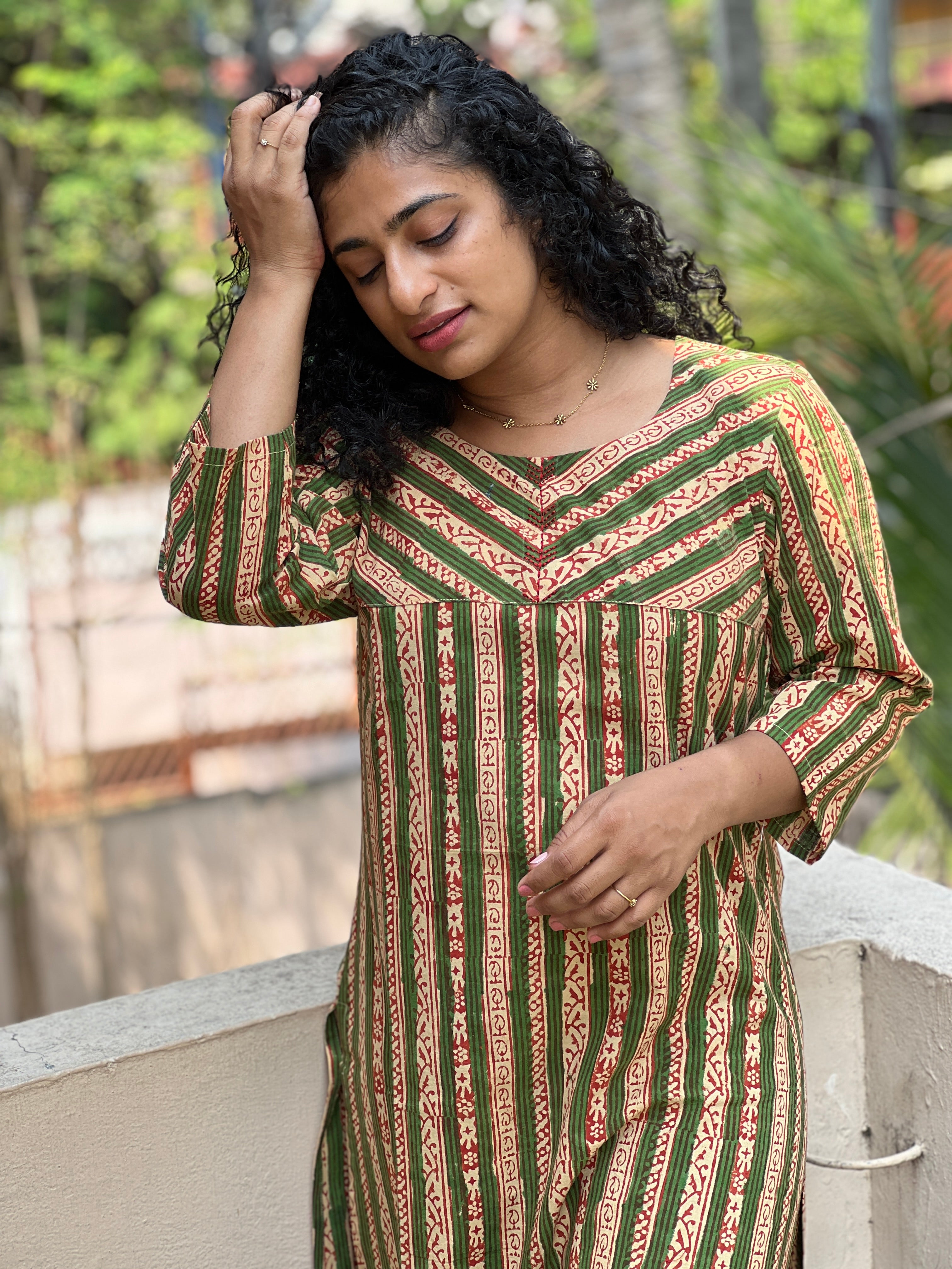 Hand Block Printed Bangru Pure Cotton Kurta | DN550