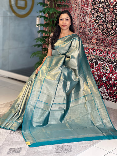 Tissue Weaving Stripes Patterned Semi Silk Saree | KAC242