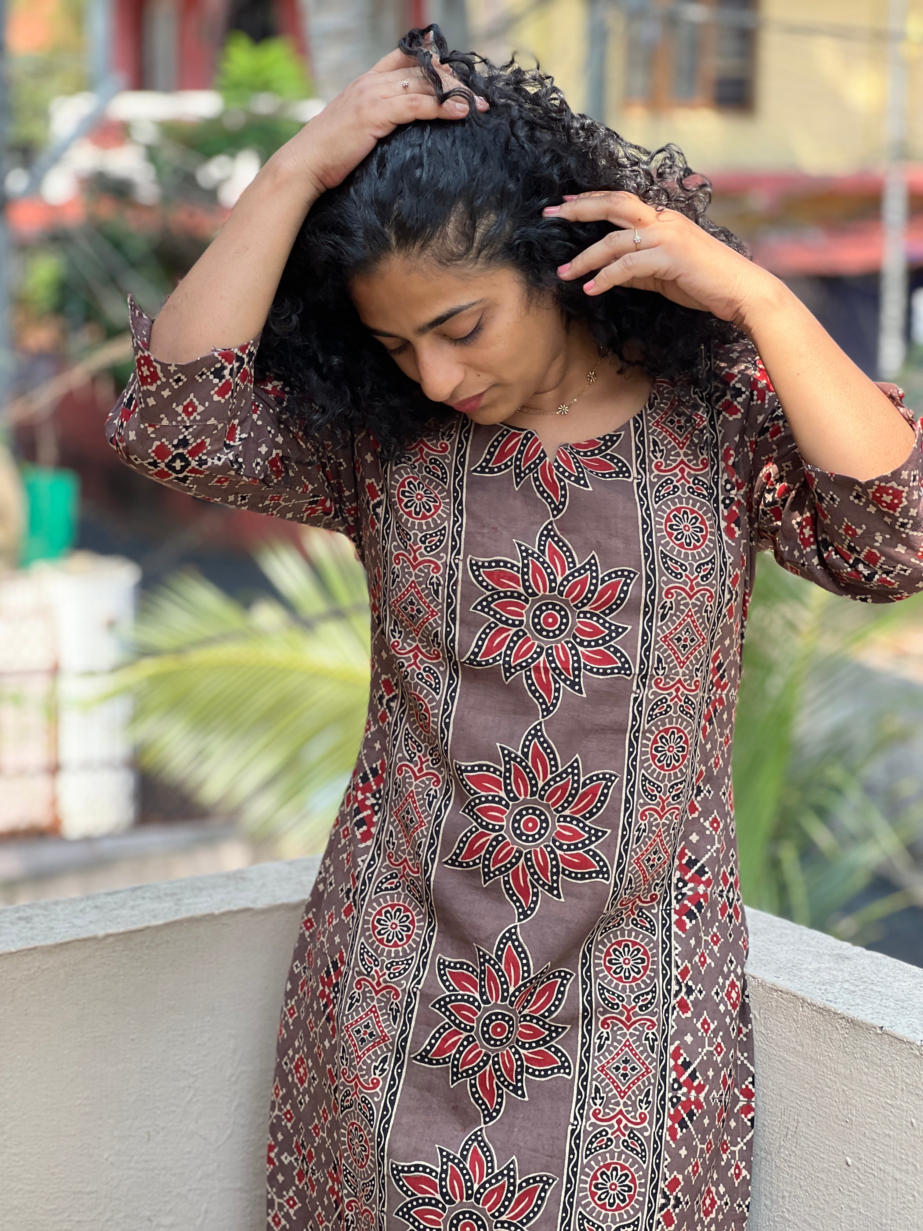 Hand Block Print Pattern Pure Cotton Kurta Material | DN571