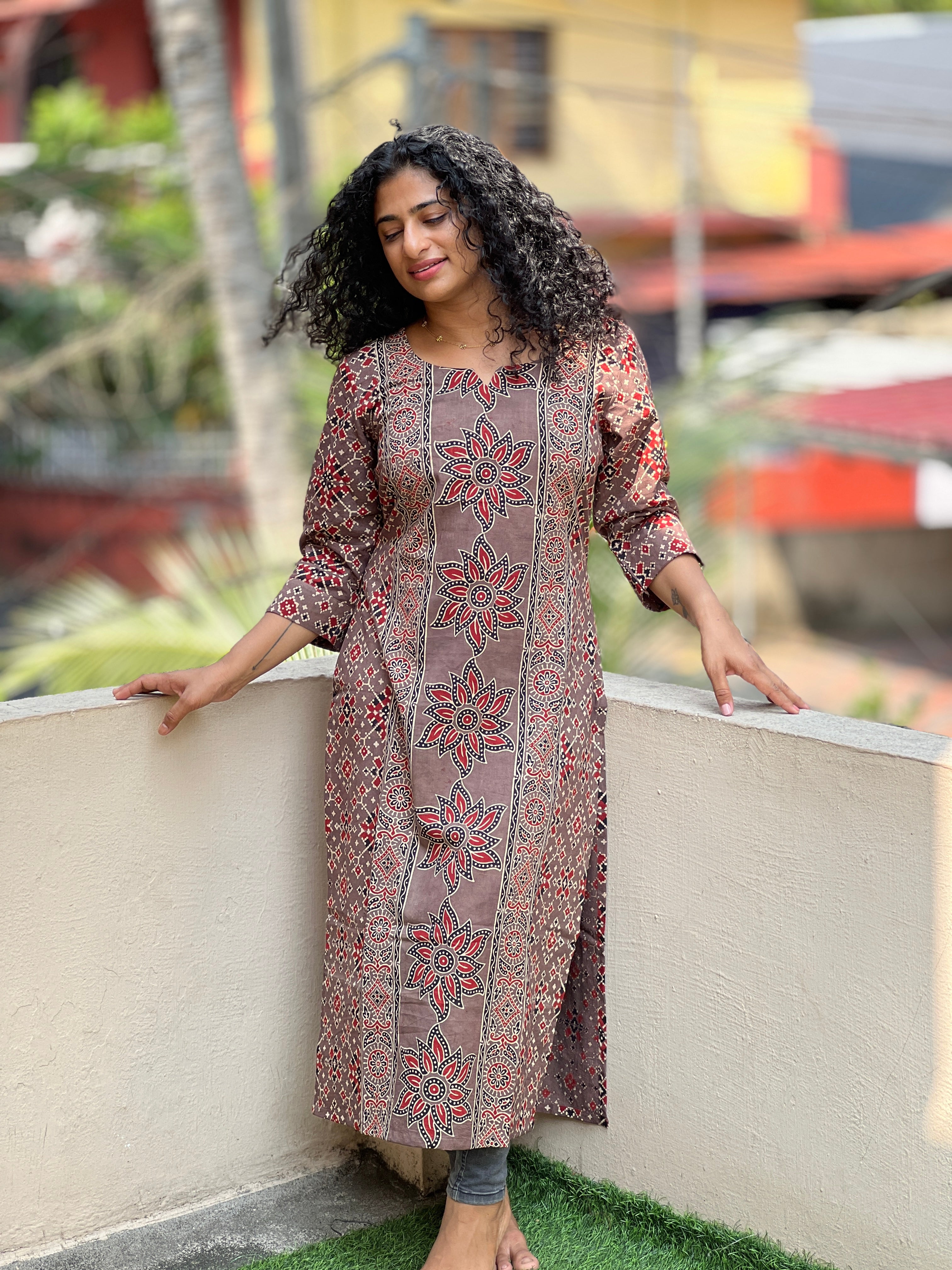 Hand Block Print Pattern Pure Cotton Kurta Material | DN571