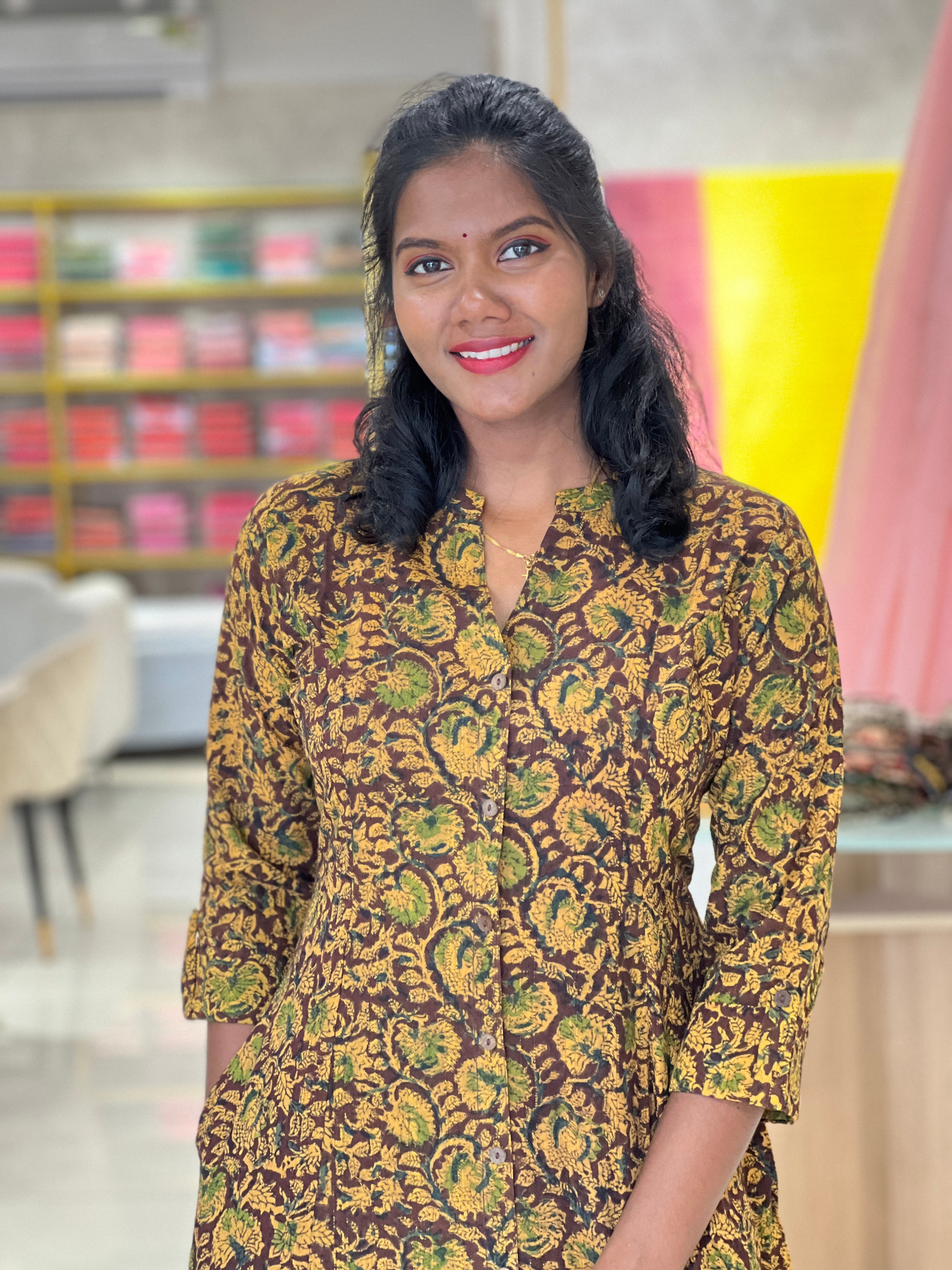 Kalamkari Inspired Printed Pattern Kurta |  DIL102