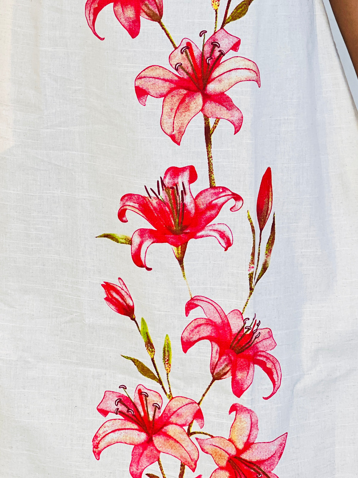 Floral Pattern Slub Cotton Kurta | VS145