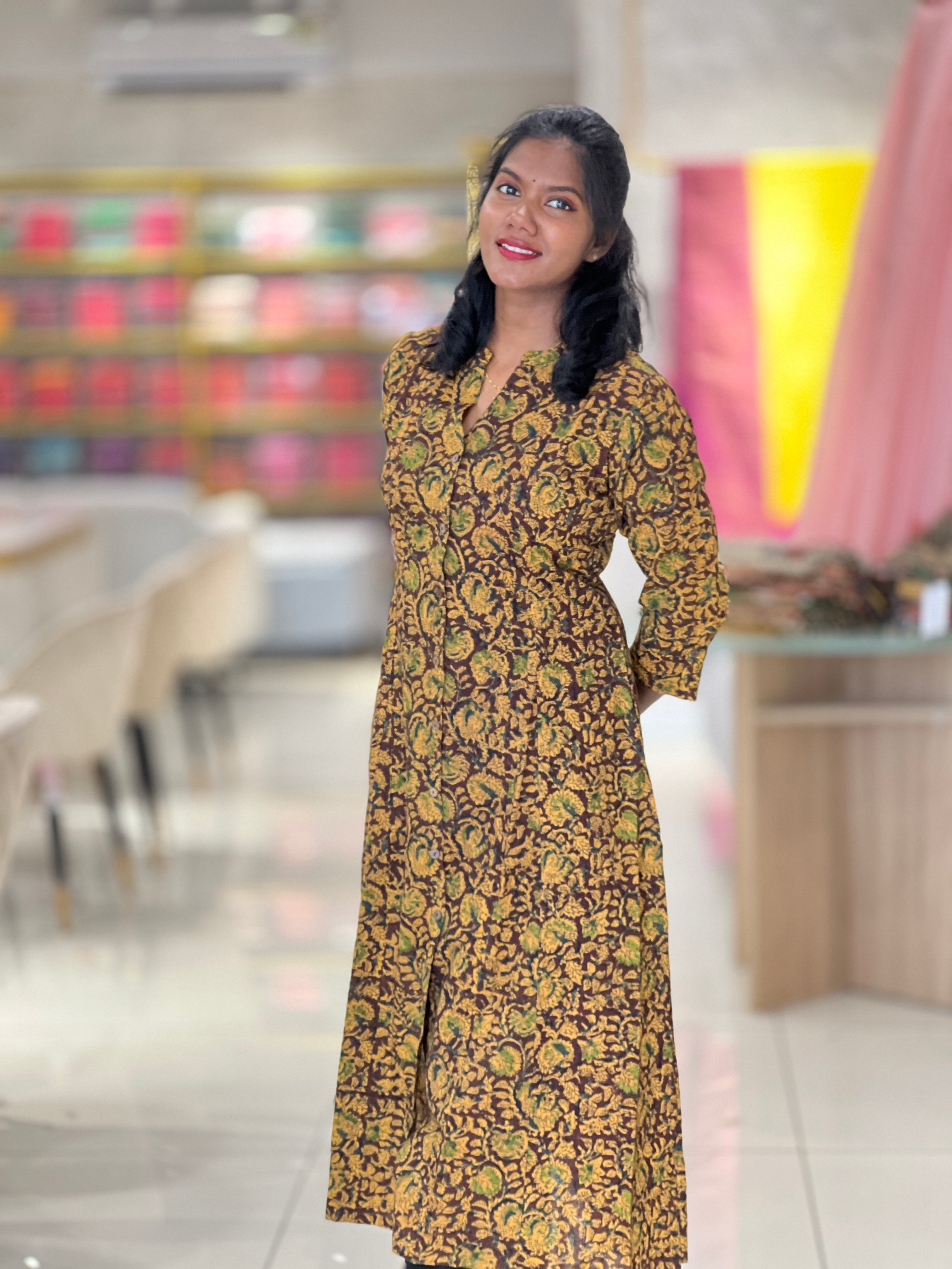 Kalamkari Inspired Printed Pattern Kurta |  DIL102