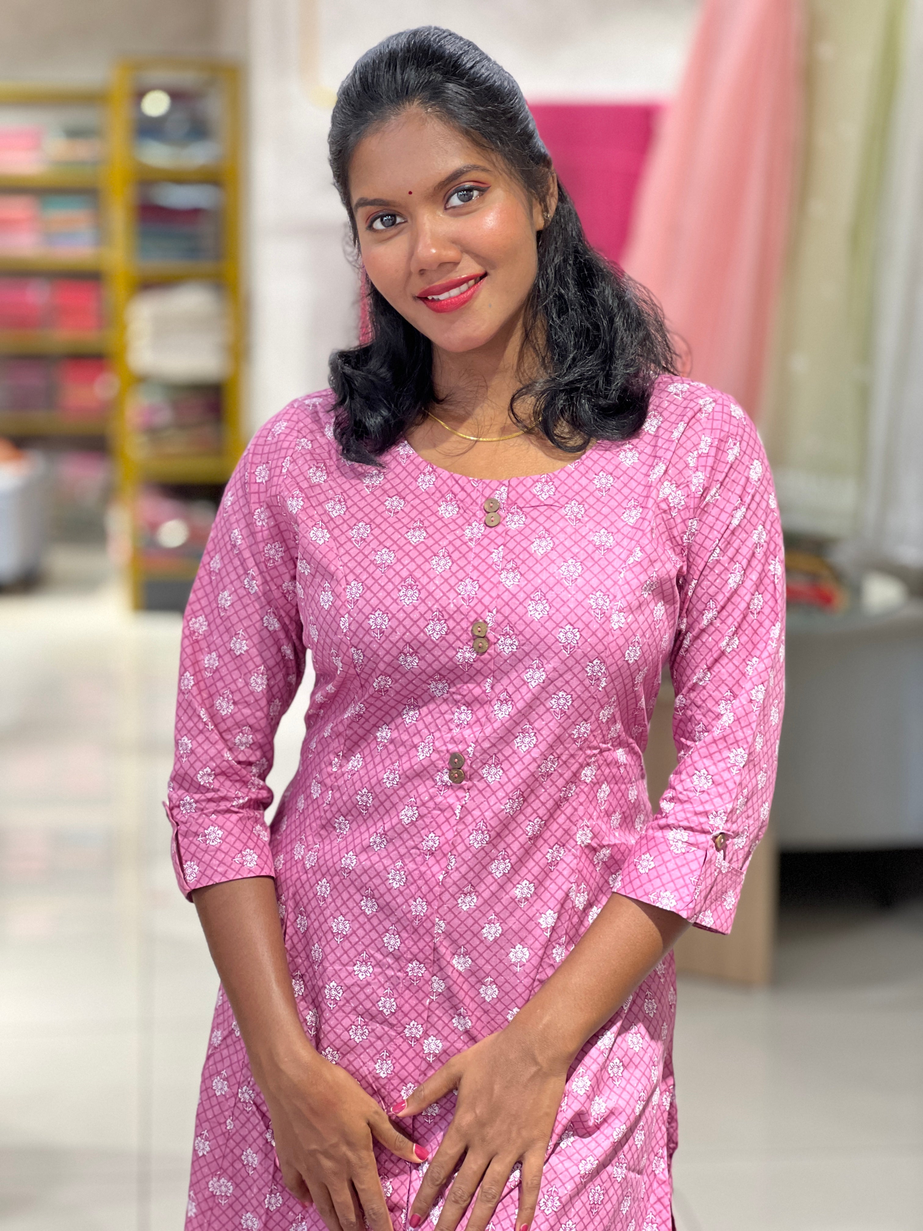 Floral Printed Cotton Kurta | DIL116