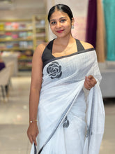 Floral Digital Printed Bhagalpuri Linen Saree | HT211