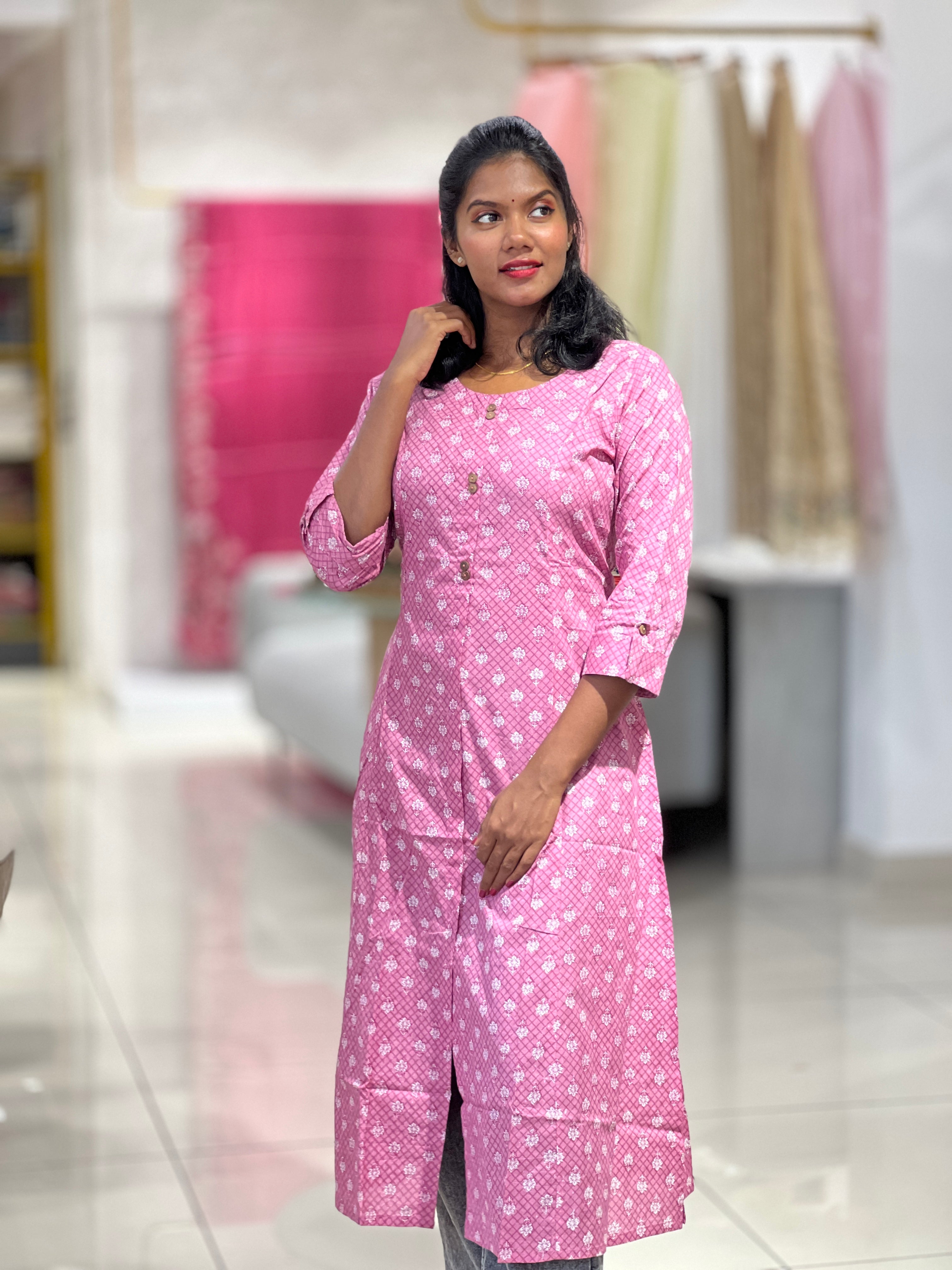 Floral Printed Cotton Kurta | DIL116