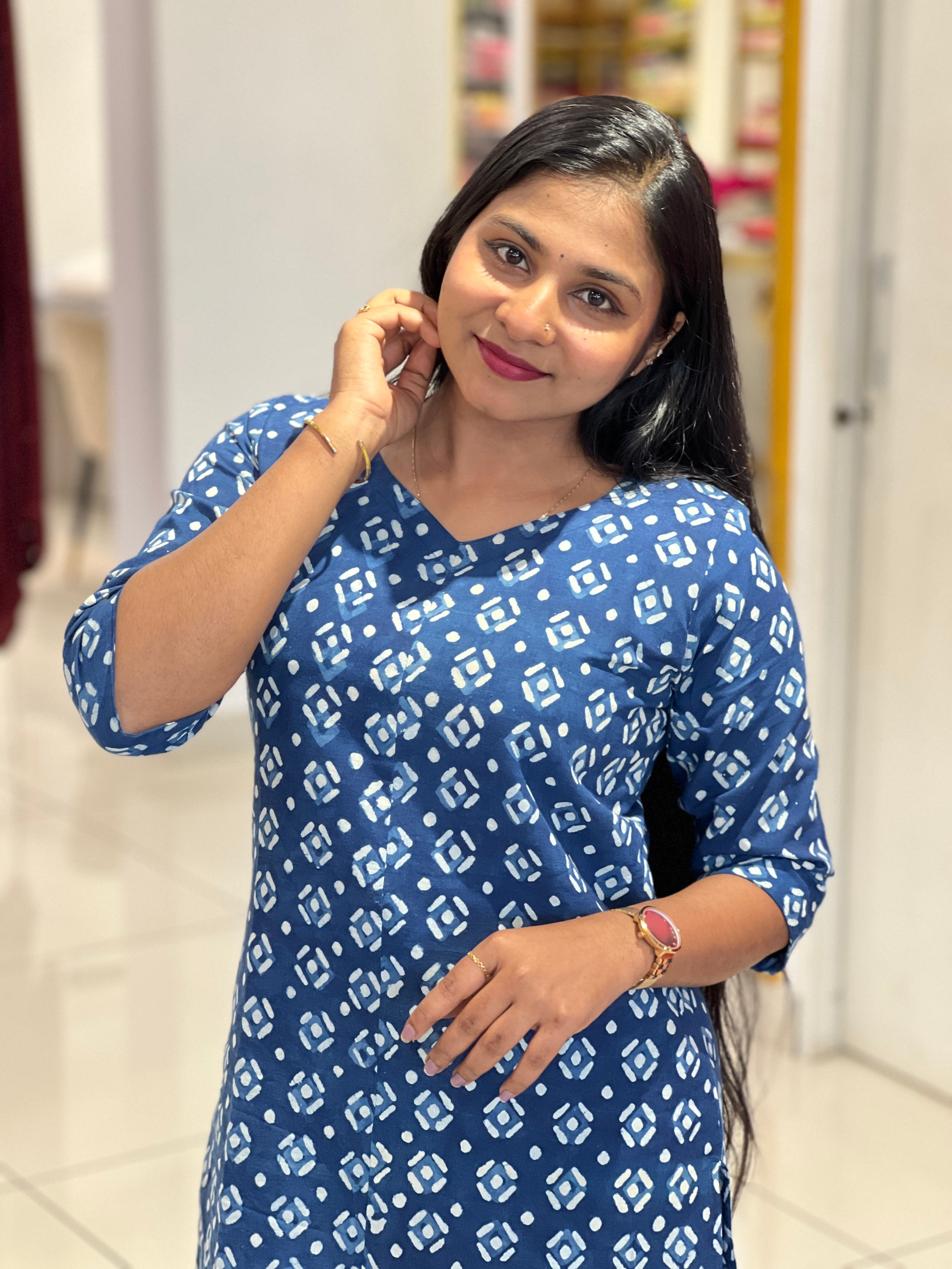 Batik Printed Cotton Kurta | RMLA160