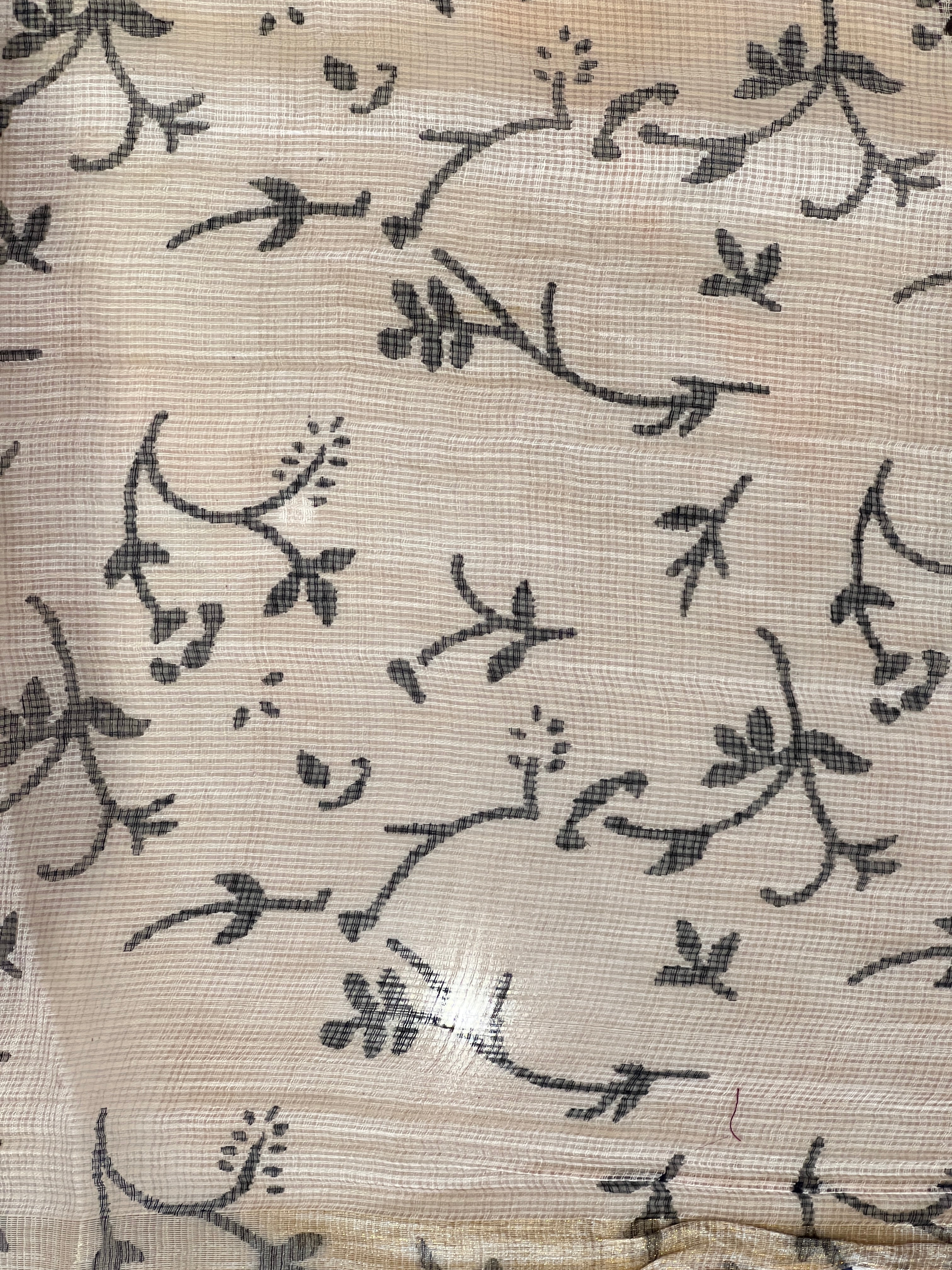 Floral Hand Block Printed Kota Saree | VFC605