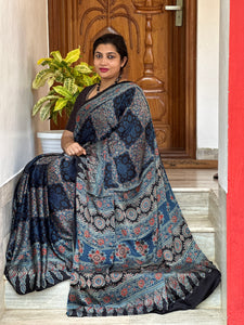 Ajrak Printed Modal Silk Sarees | TOT124
