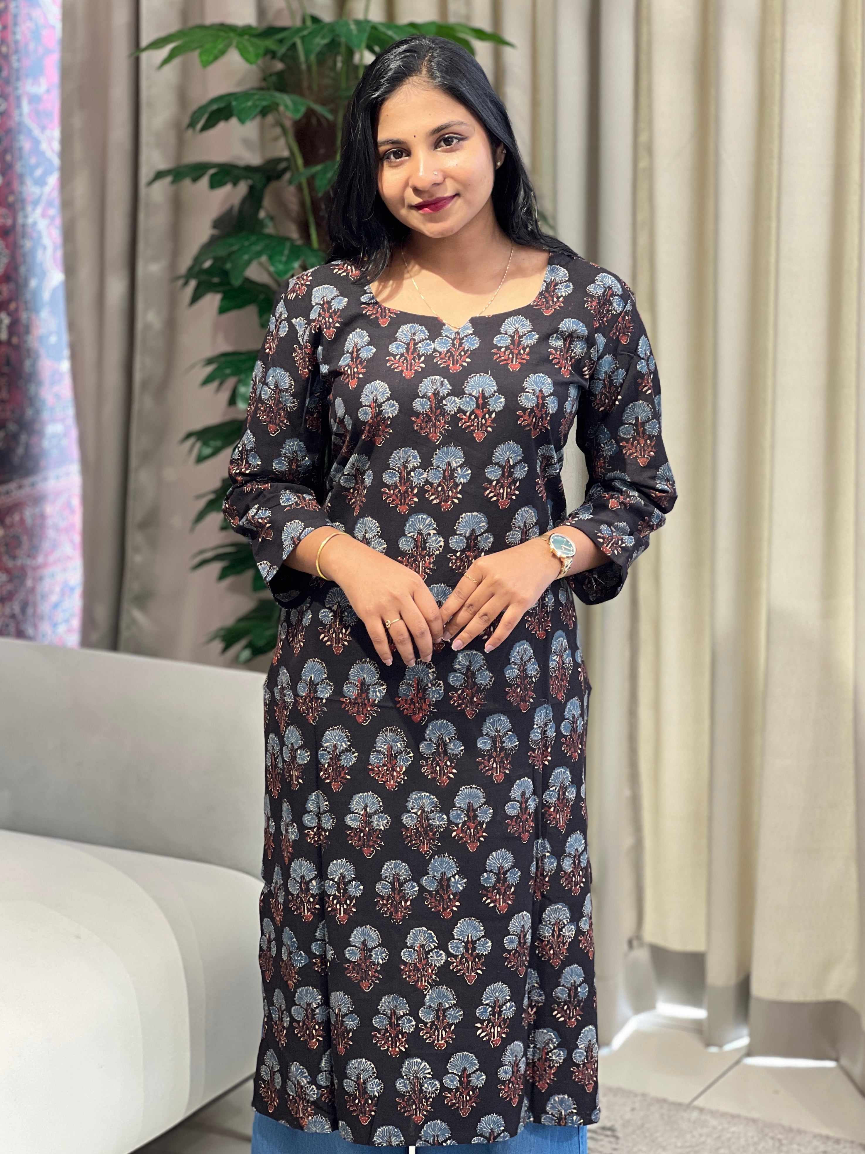 Printed Cotton Kurta | DNT907