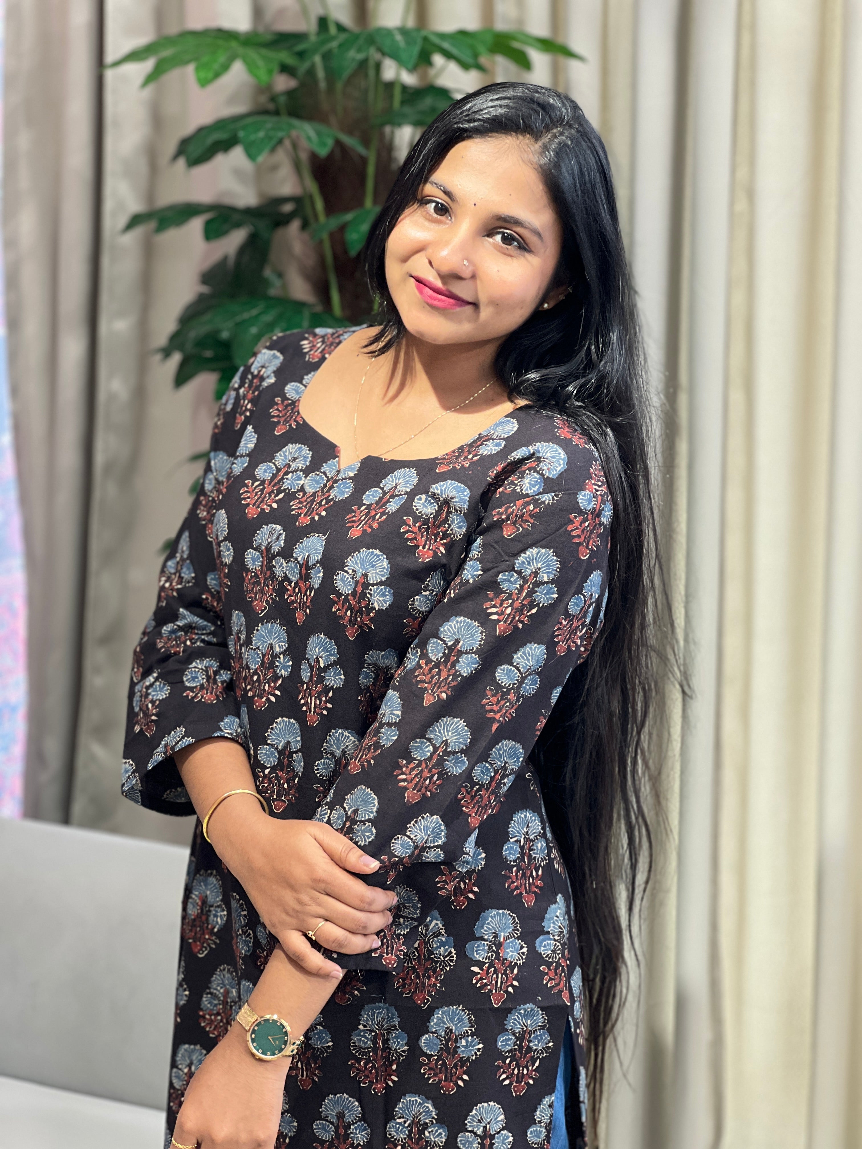 Printed Cotton Kurta | DNT907