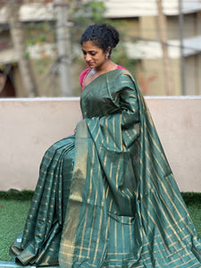Mangalgiri Weaved Bhagalpuri Linen Saree | SK306