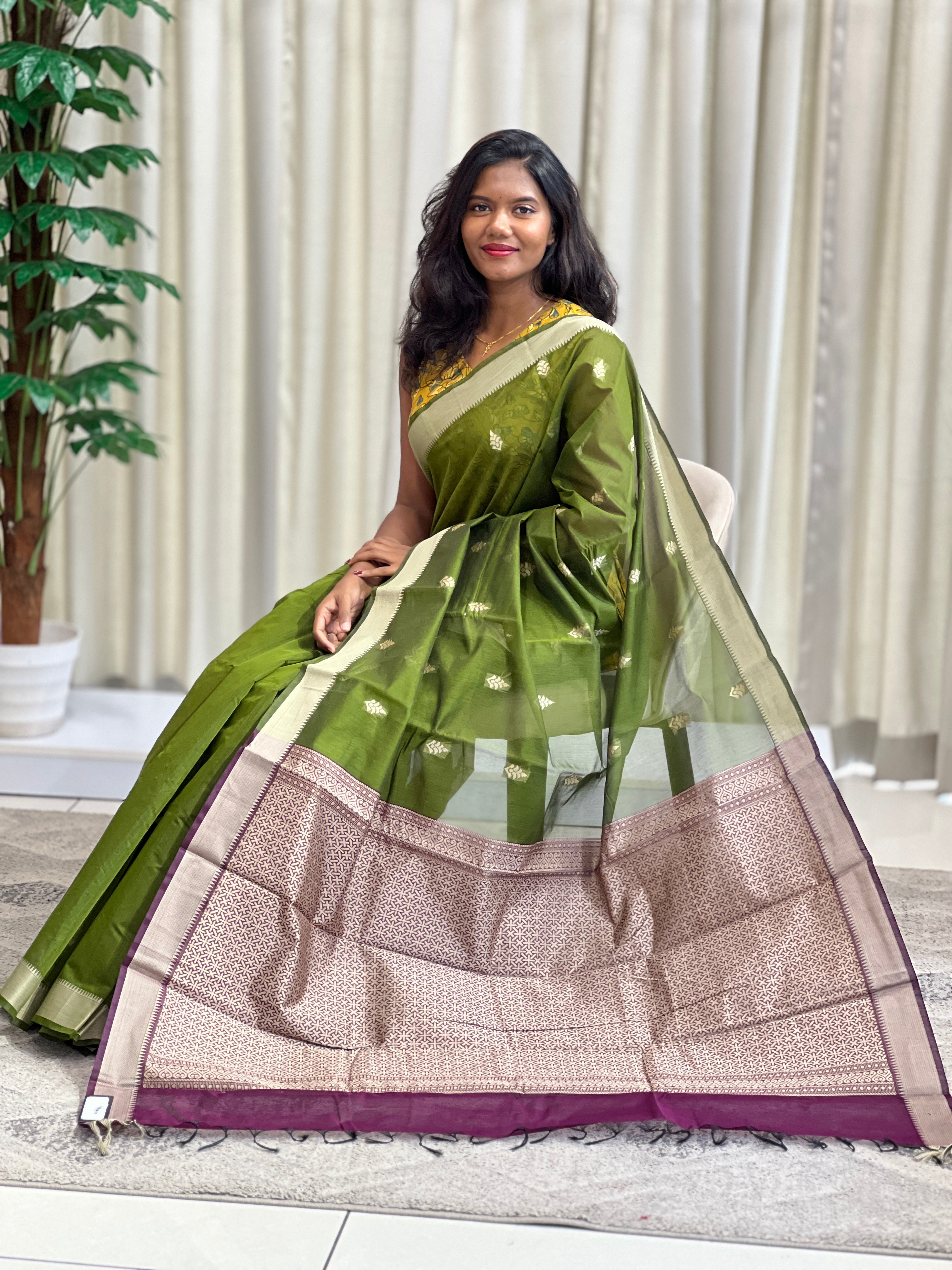 Thread Woven Buta Pattern Cotton Silk Saree | RAT125