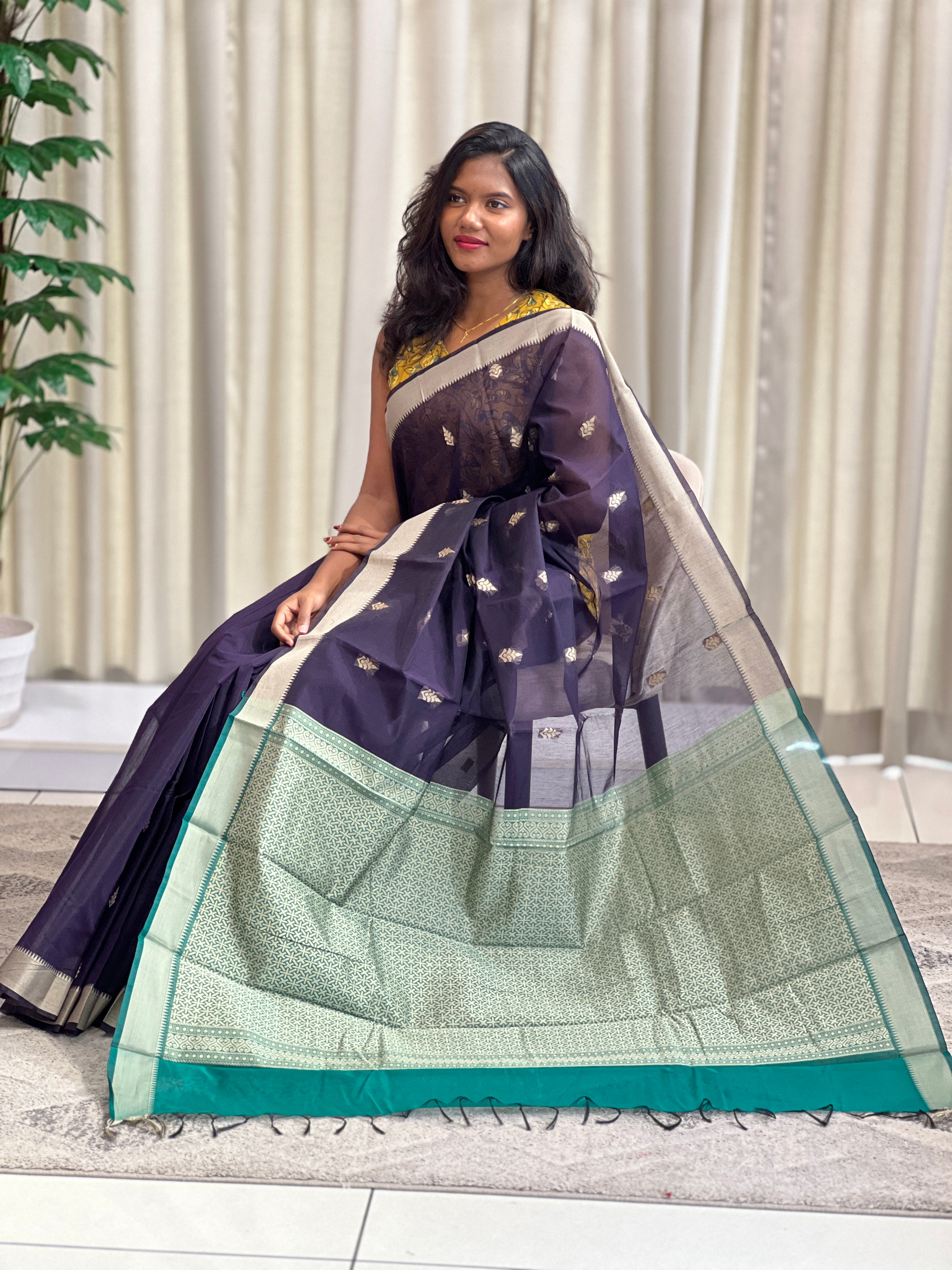 Thread Woven Buta Pattern Cotton Silk Saree | RAT127