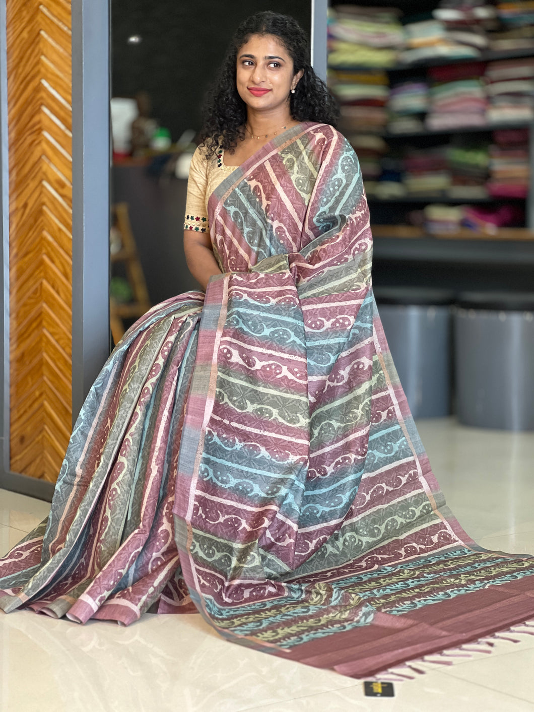 Printed Design Semi Silk Saree | GMS141