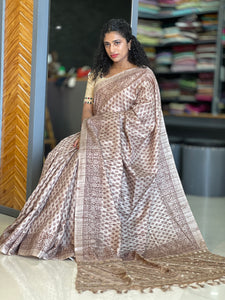 Printed Design  Embroidery Pallu Semi Silk | KSD103