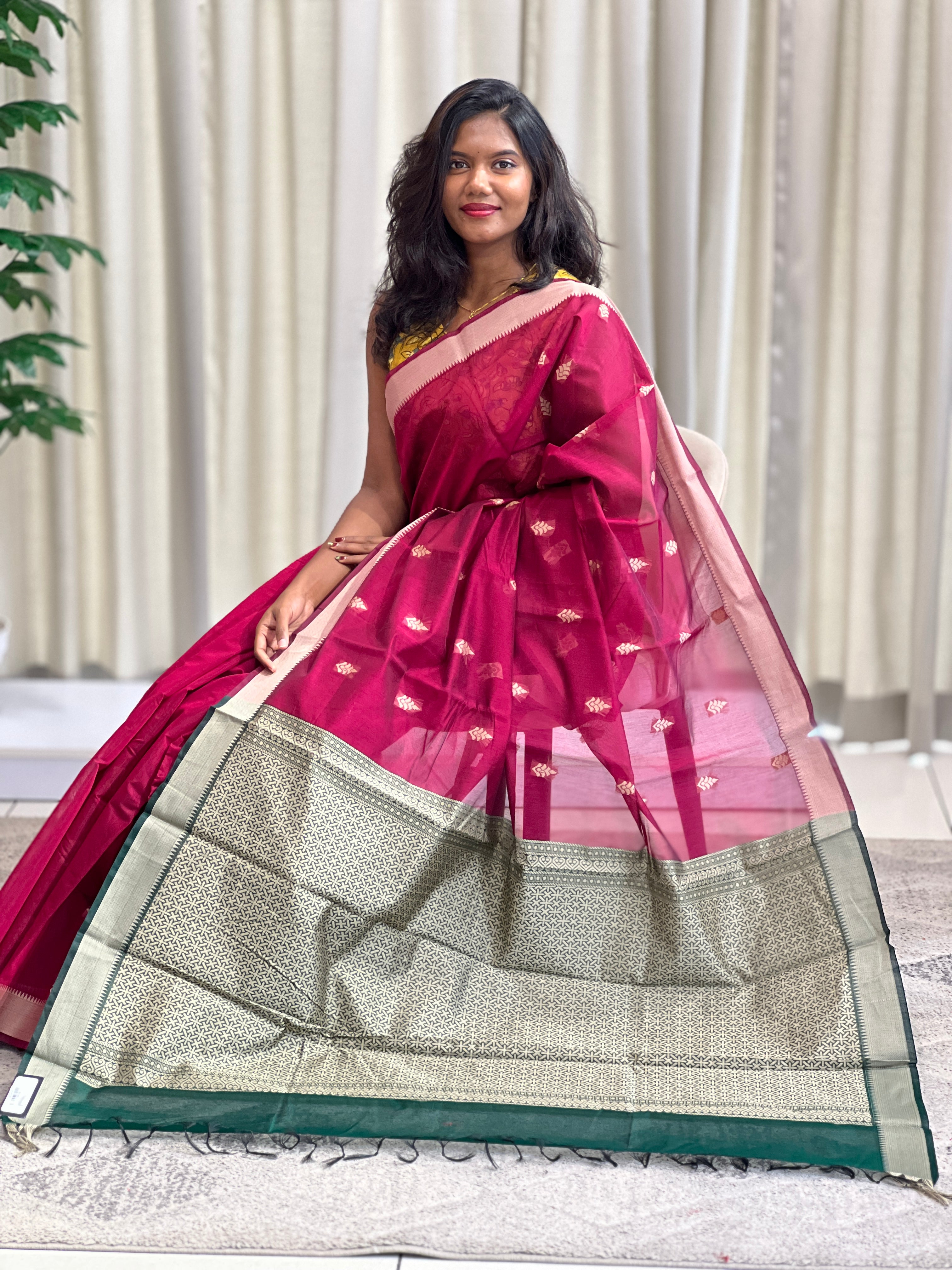 Thread Woven Buta Pattern Cotton Silk Saree | RAT122