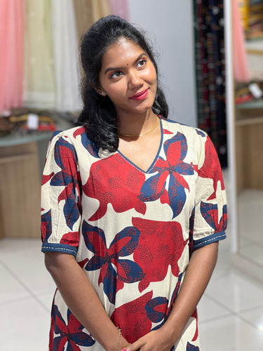 Floral Printed Cotton Kurta | DIL158