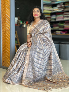Printed Design  Embroidery Pallu Semi Silk | KSD103
