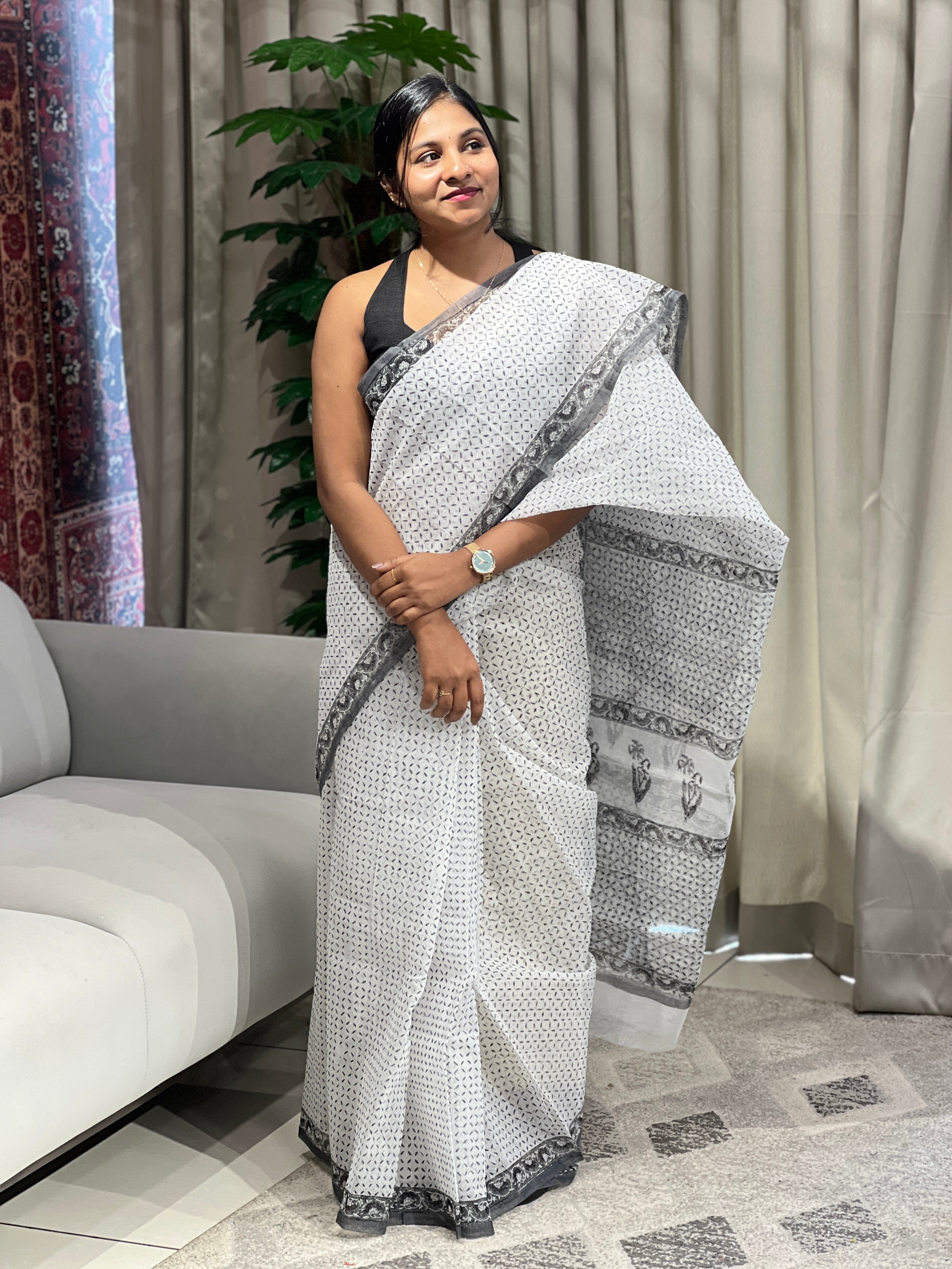 Printed Supernet Kota Saree | JSC183