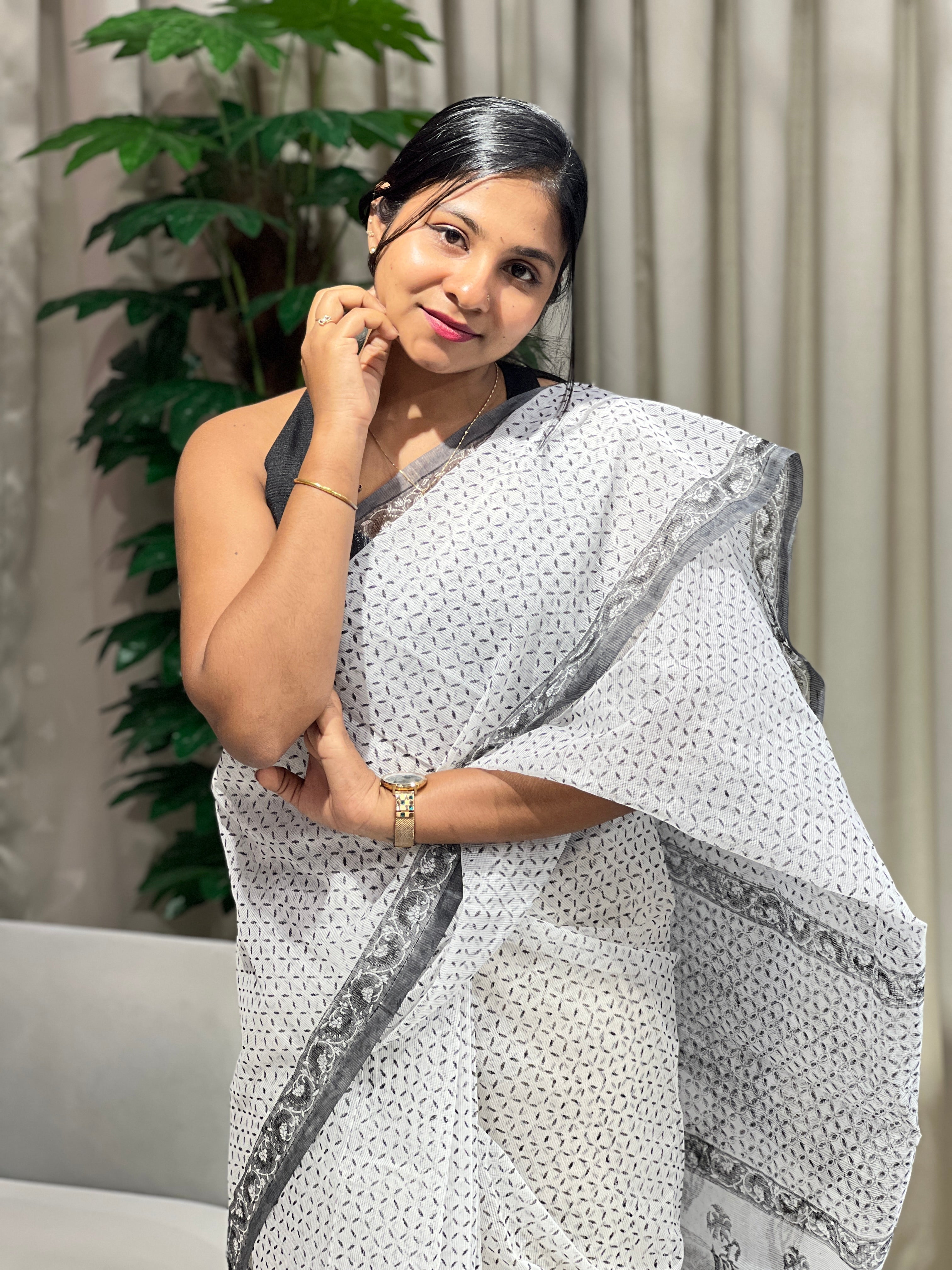 Printed Supernet Kota Saree | JSC183